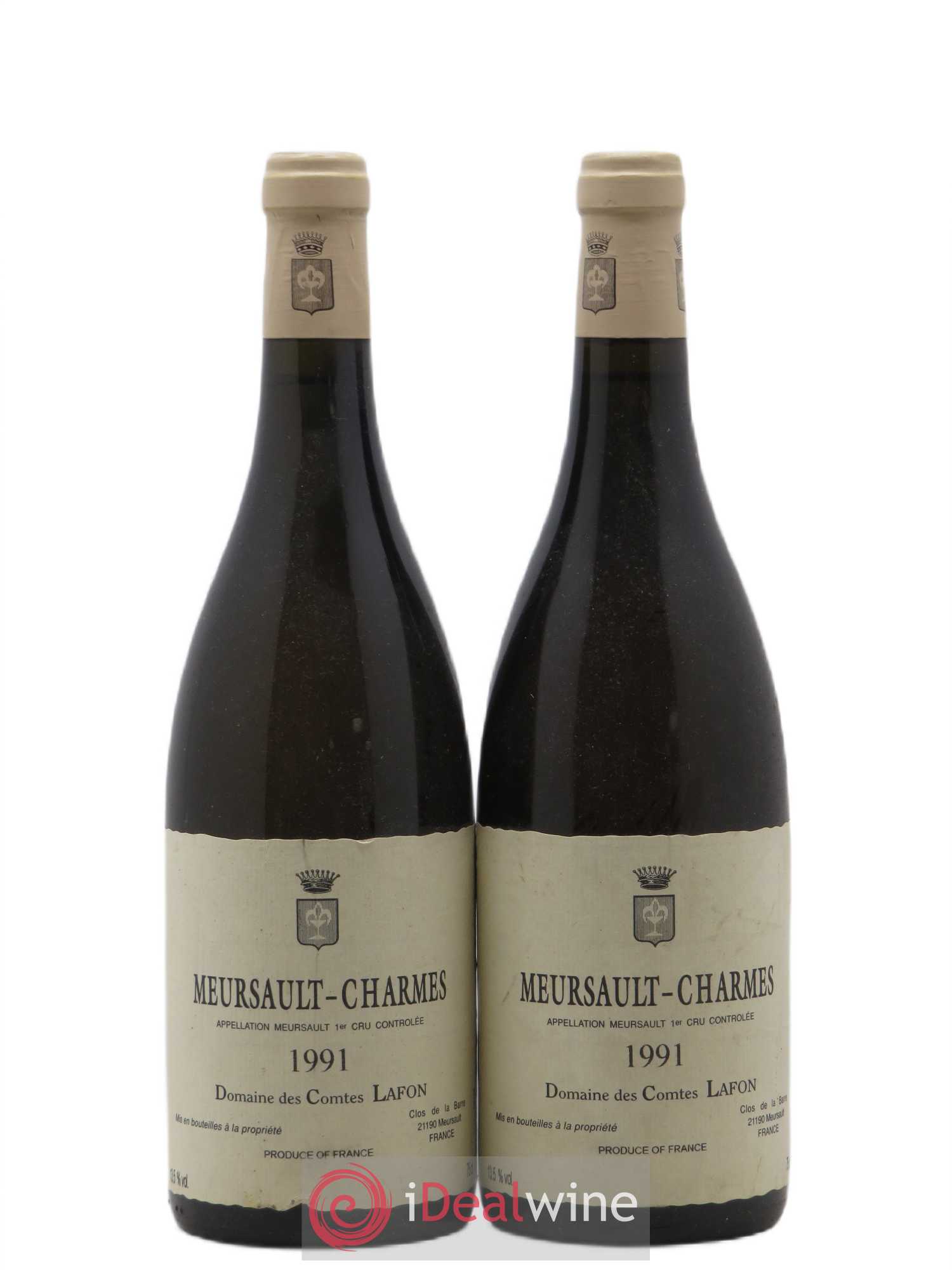 Meursault 1er Cru Charmes Comtes Lafon (Domaine des) 1991 - Lot de 2 bouteilles - 0