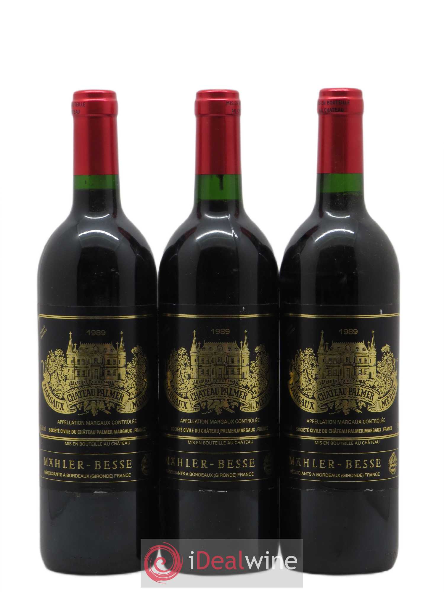 Château Palmer 3ème Grand Cru Classé 1989 - Lot de 3 bouteilles - 0