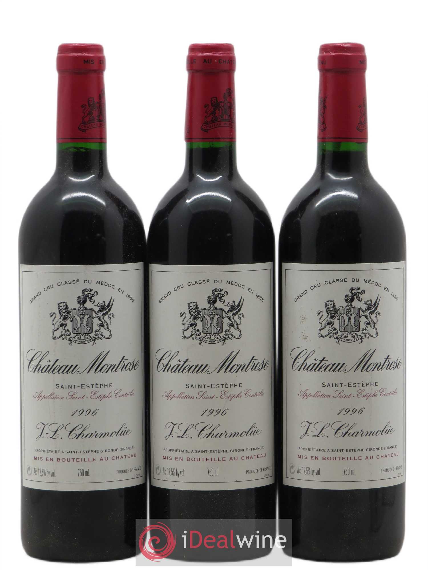 Château Montrose 2ème Grand Cru Classé 1996 - Lot de 3 bouteilles - 0