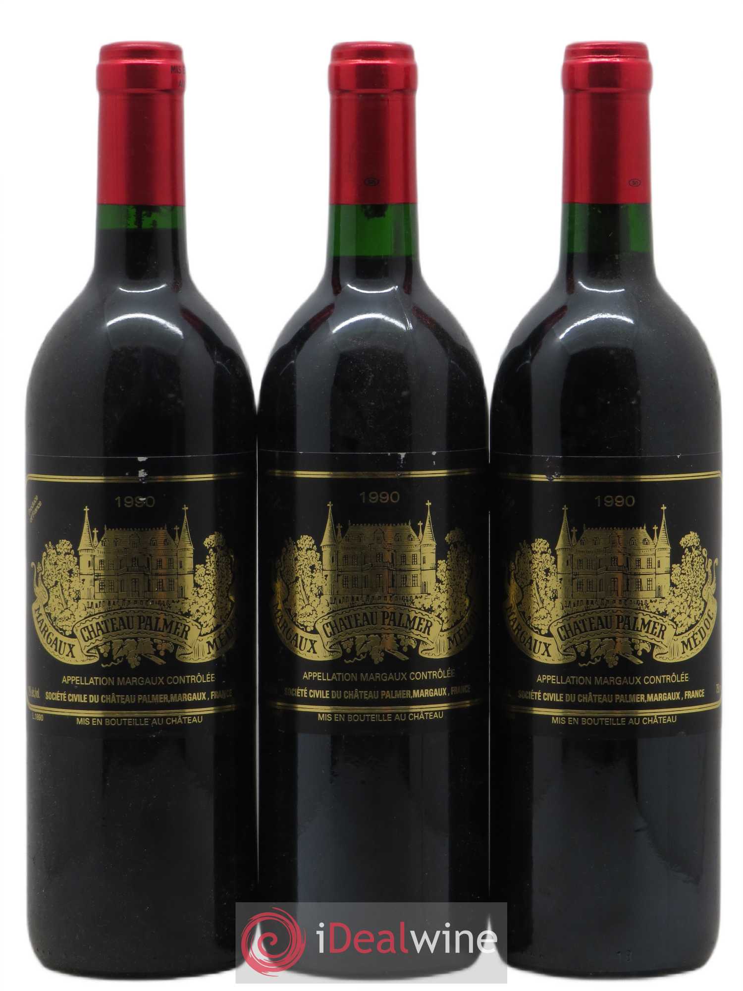 Château Palmer 3ème Grand Cru Classé 1990 - Lot de 3 bouteilles - 0