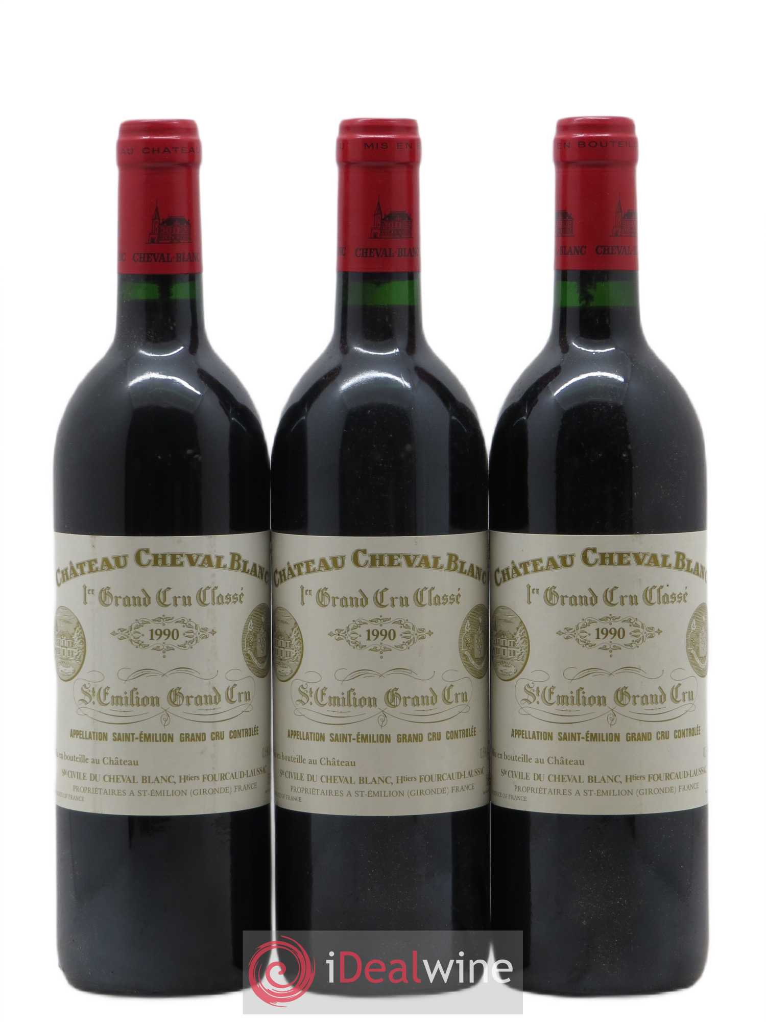 Château Cheval Blanc 1er Grand Cru Classé A 1990 - Lot de 3 bouteilles - 0