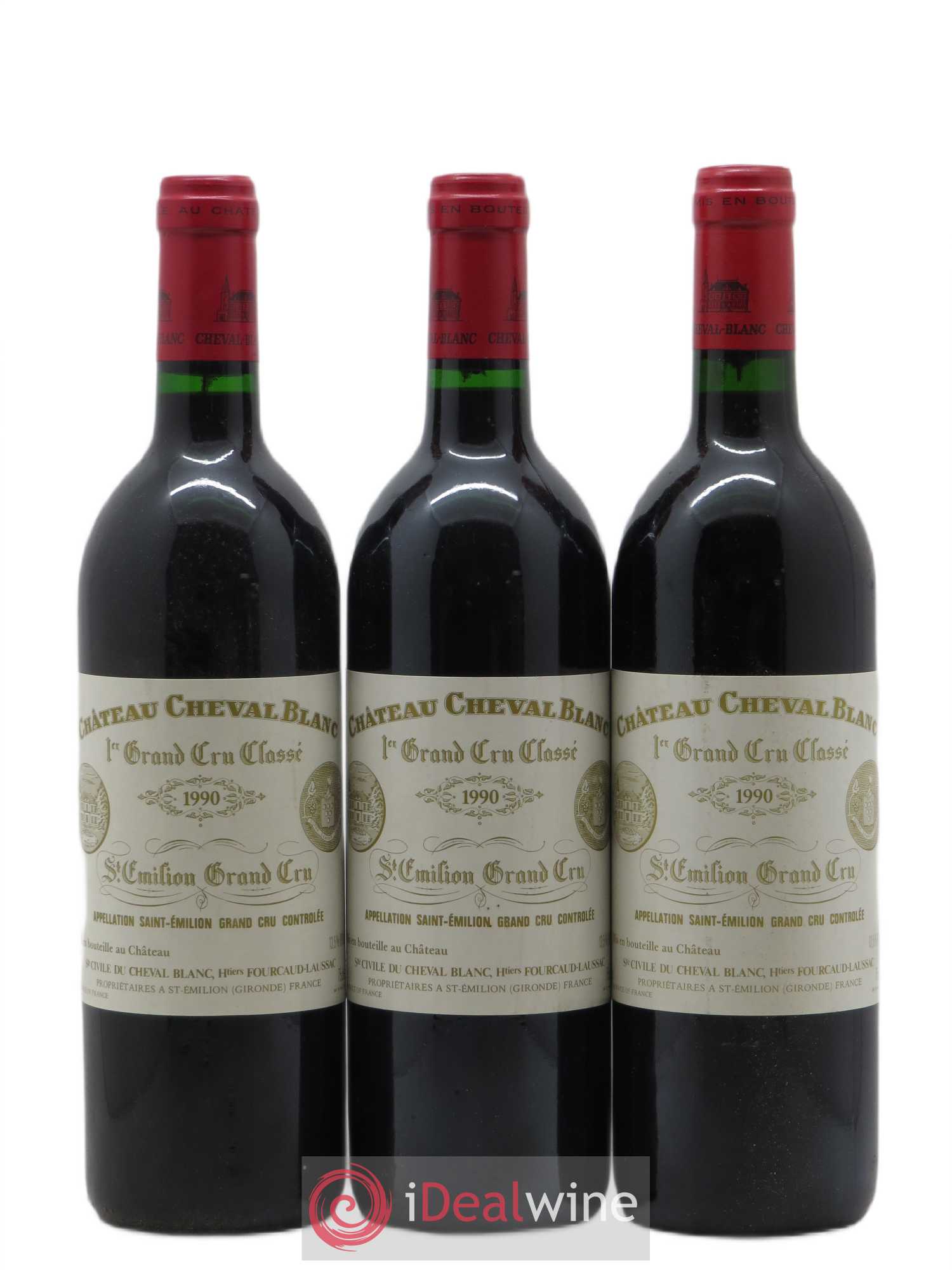 Château Cheval Blanc 1er Grand Cru Classé A 1990 - Lot de 3 bouteilles - 0