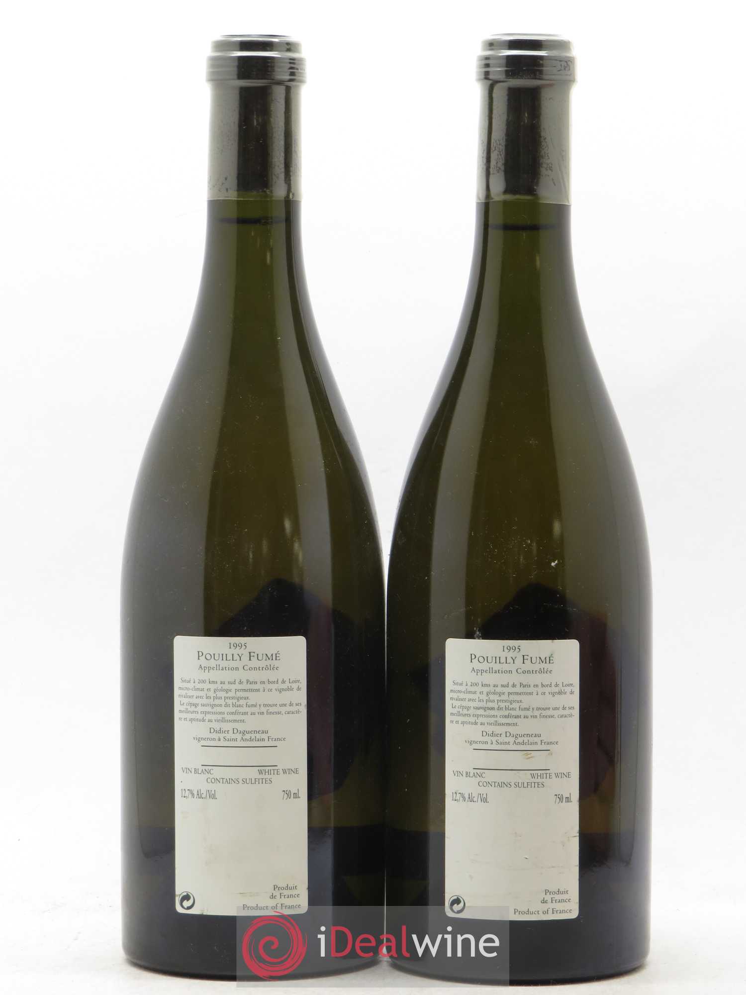 Vin de France (anciennement Pouilly-Fumé) Silex Dagueneau (Domaine Didier - Louis-Benjamin) 1995 - Lot de 2 bouteilles - 1