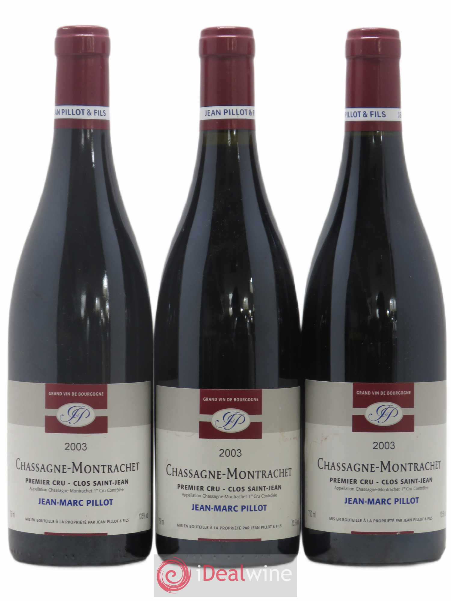 Chassagne-Montrachet 1er Cru Clos Saint-Jean Jean-Marc Pillot et Fils (Domaine) 2003 - Lot de 3 bouteilles - 0