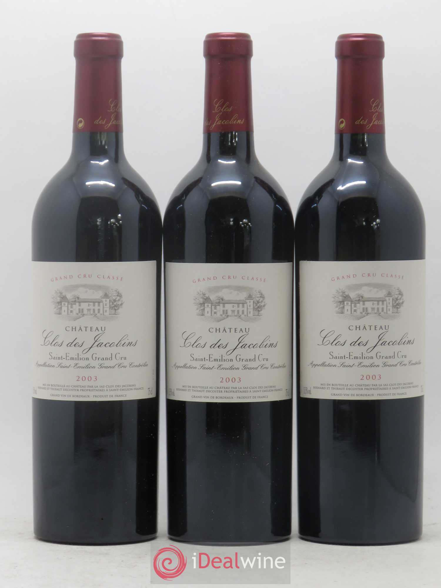 Château Clos des Jacobins Grand Cru Classé 2003 - Lot de 6 bouteilles - 2