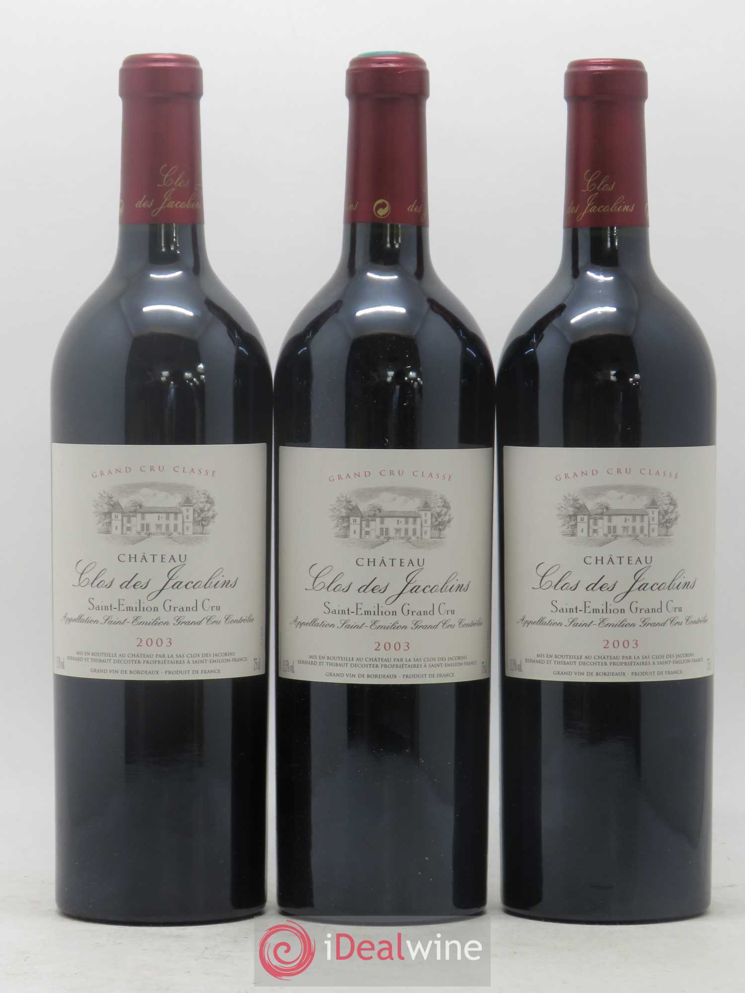 Château Clos des Jacobins Grand Cru Classé 2003 - Lot de 6 bouteilles - 2