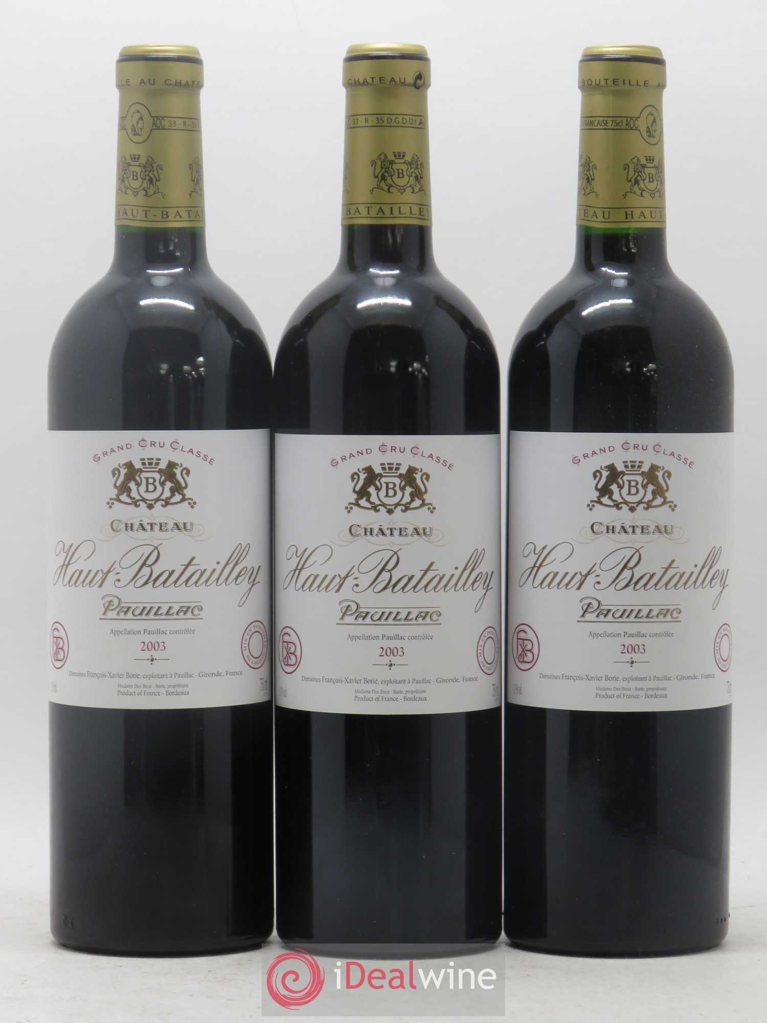 Château Haut Batailley 5ème Grand Cru Classé 2003 - Lot de 12 bouteilles - 1