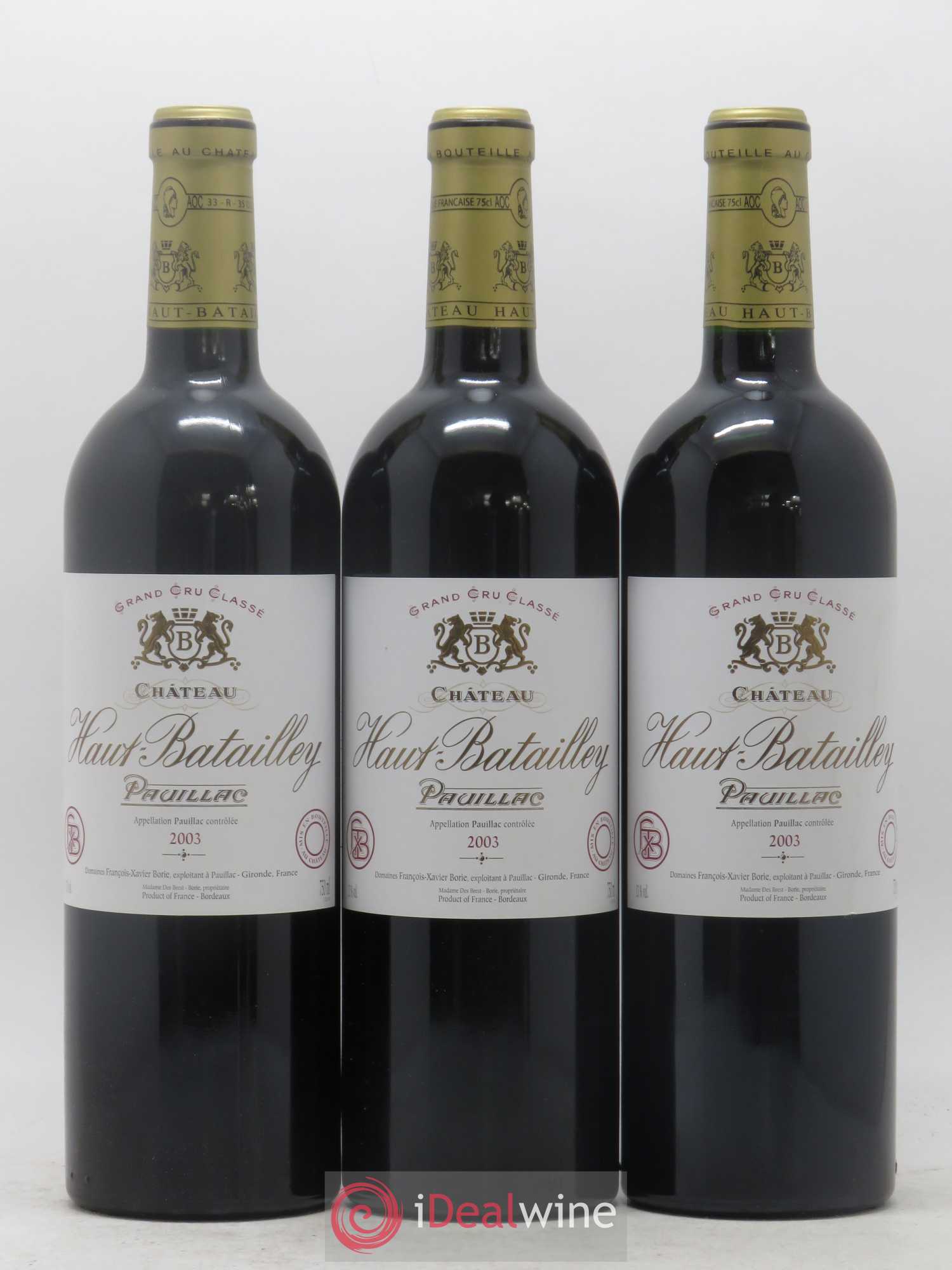 Château Haut Batailley 5ème Grand Cru Classé 2003 - Lot de 12 bouteilles - 1