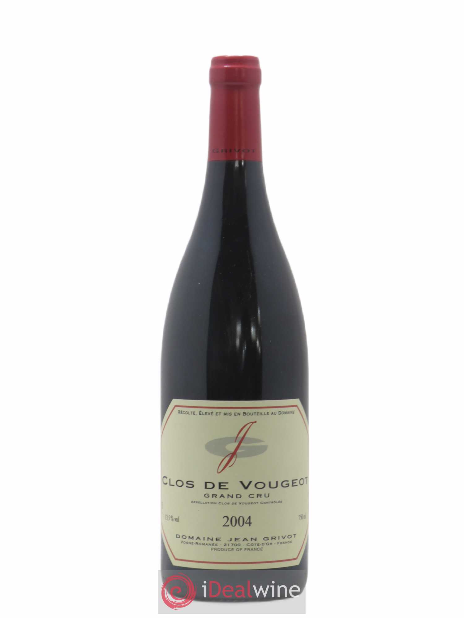 Clos de Vougeot Grand Cru Jean Grivot 2004 - Lot de 1 bouteille - 0