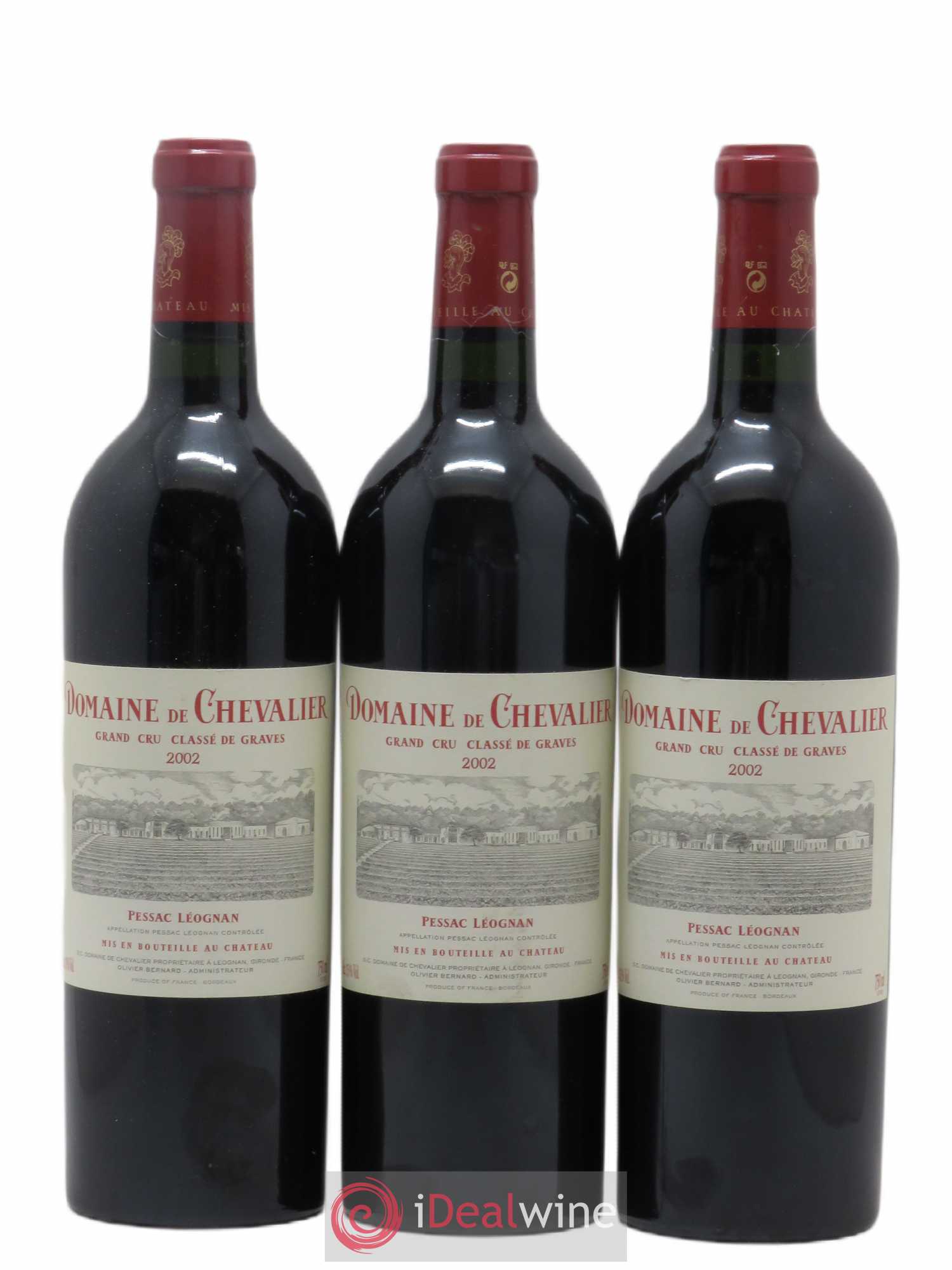 Domaine de Chevalier Cru Classé de Graves (sans prix de réserve) 2002 - Lot de 3 bouteilles - 0