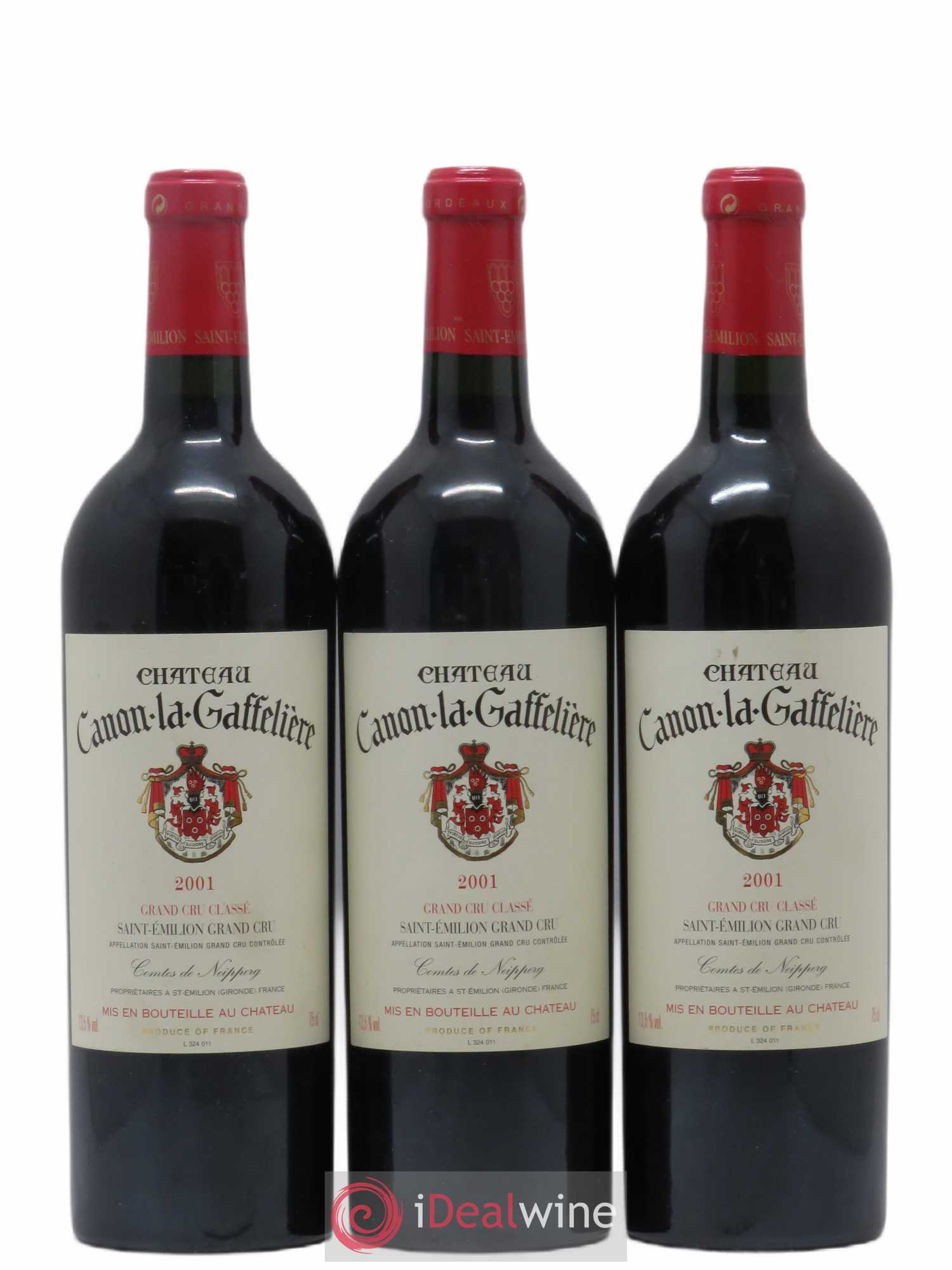 Château Canon la Gaffelière 1er Grand Cru Classé B 2001 - Lot de 3 bouteilles - 0
