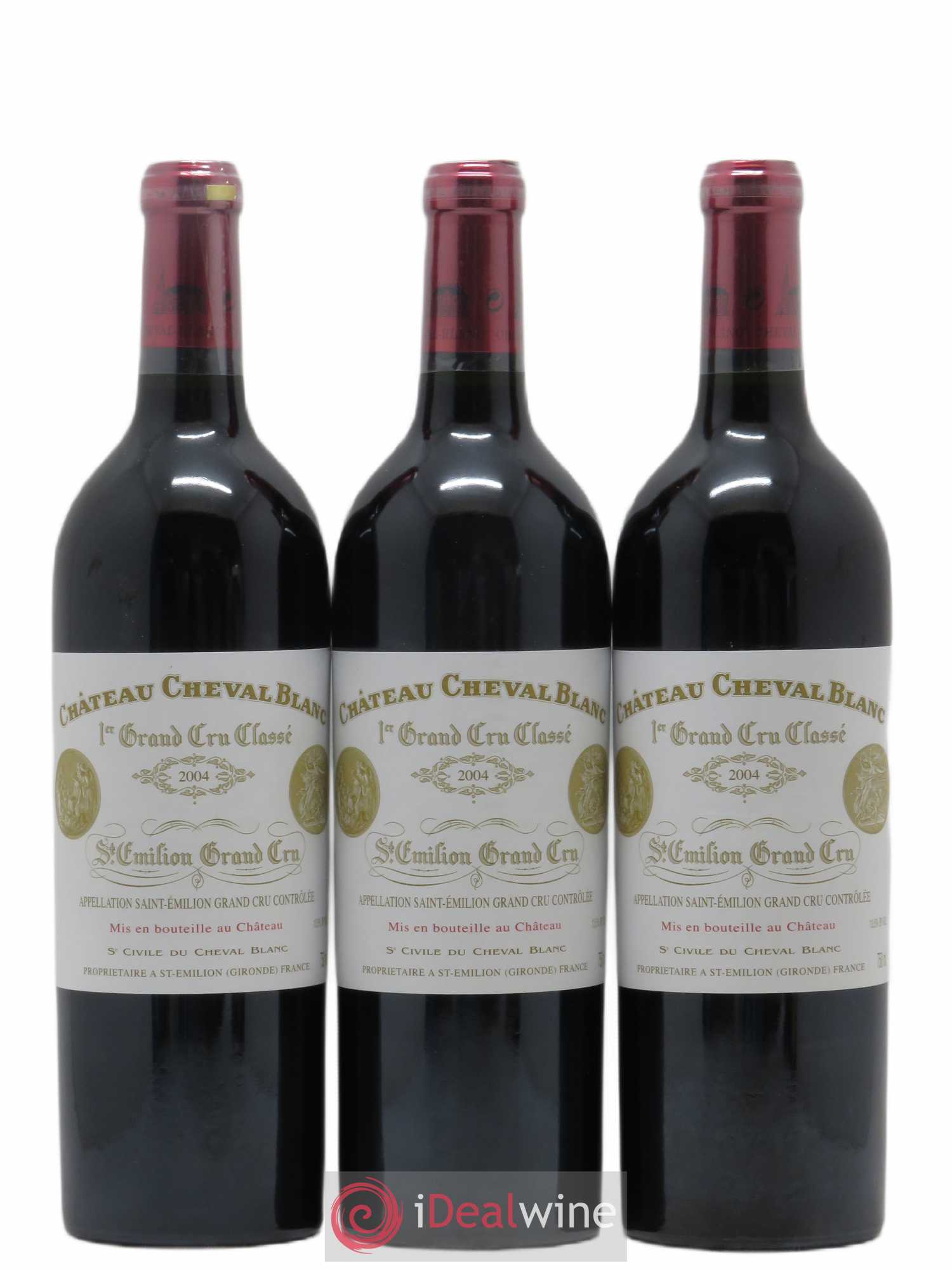Château Cheval Blanc 1er Grand Cru Classé A 2004 - Lot de 3 bouteilles - 0