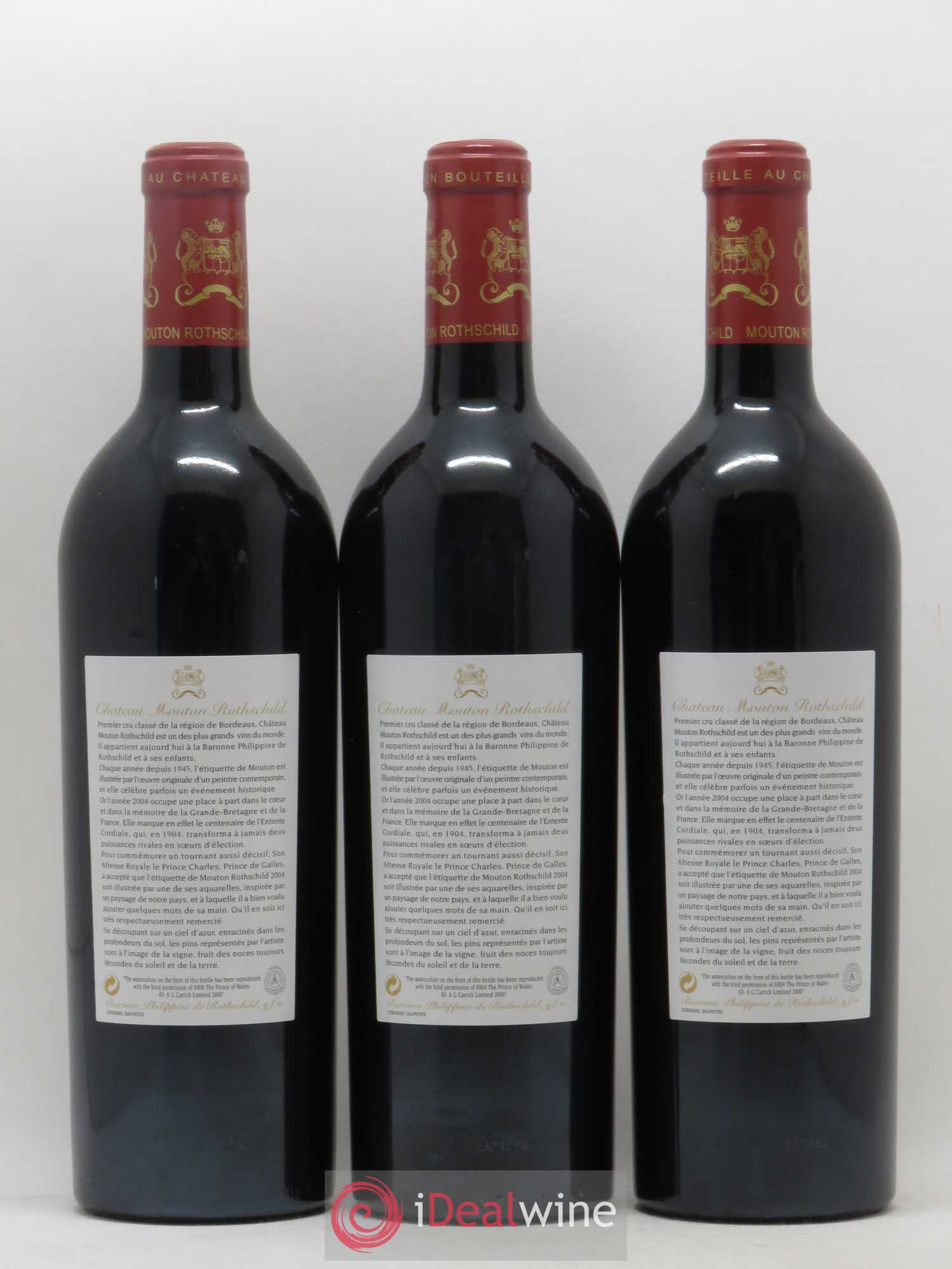 Château Mouton Rothschild 1er Grand Cru Classé 2004 - Lot de 3 bouteilles - 1