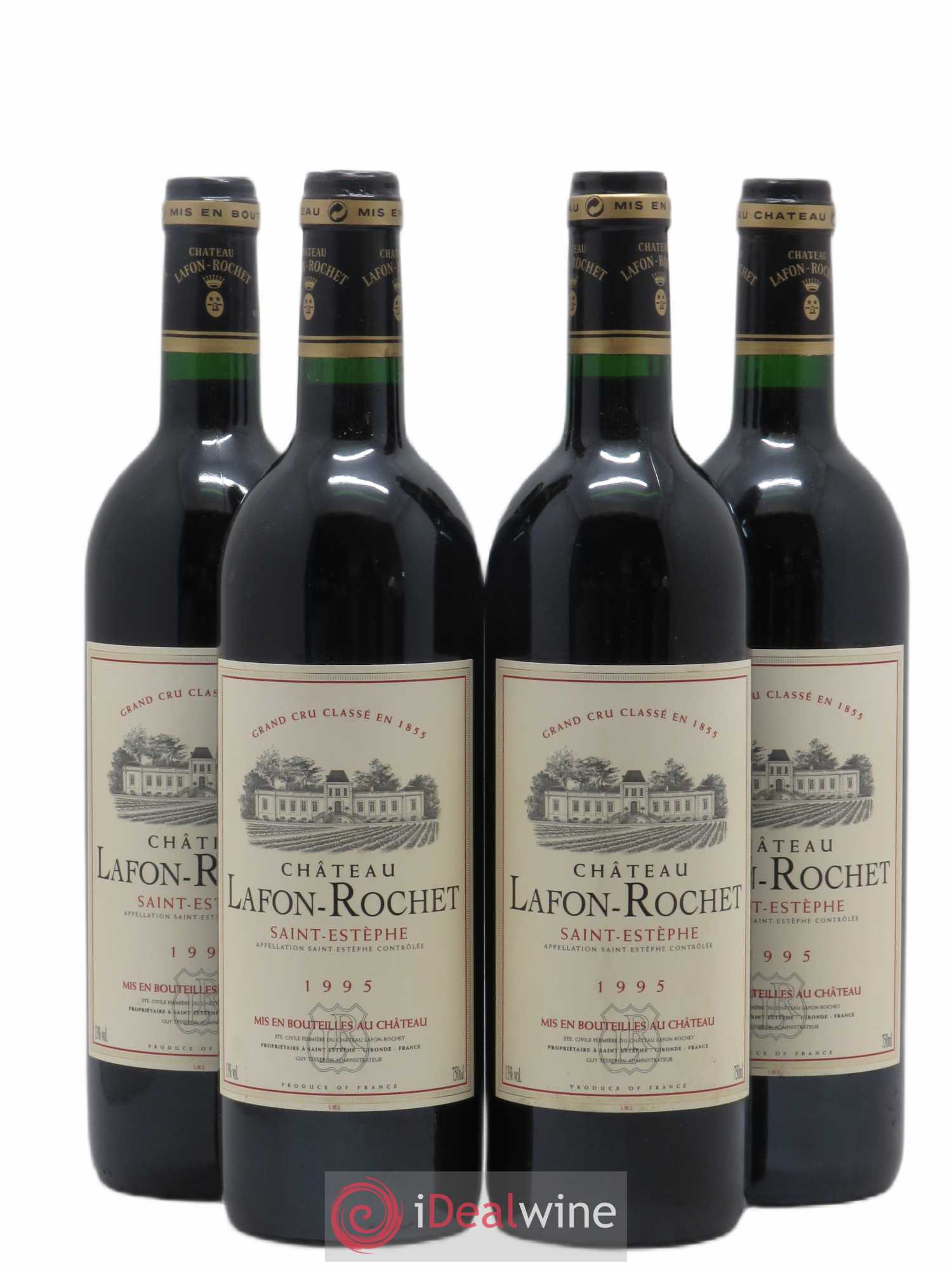 Château Lafon Rochet 4ème Grand Cru Classé 1995 - Lot de 4 bouteilles - 0