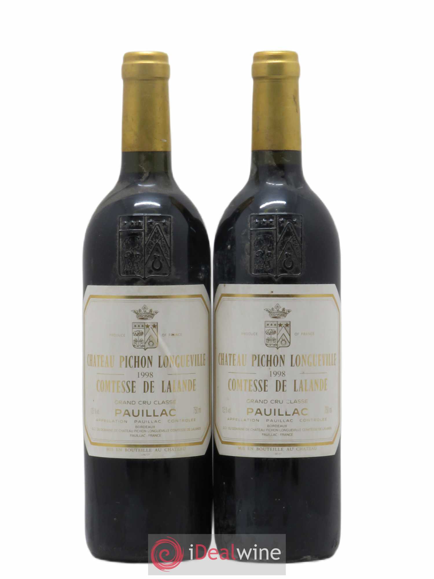 Château Pichon Longueville Comtesse de Lalande 2ème Grand Cru Classé 1998 - Lot de 2 bouteilles - 0