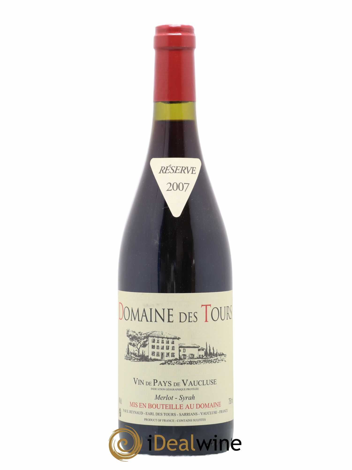 Vaucluse Domaine des Tours Merlot-Syrah Emmanuel Reynaud 2007 - Lot de 1 bouteille - 0