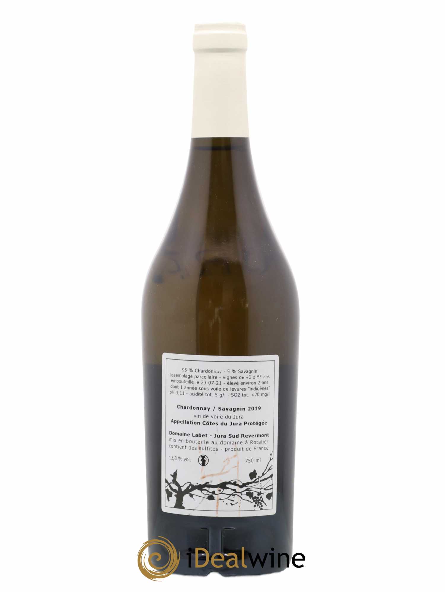 Côtes du Jura Vin de Voile Chardonnay-Savagnin cuvée de garde Romain - Julien - Charline Labet 2019 - Lot de 1 bouteille - 1