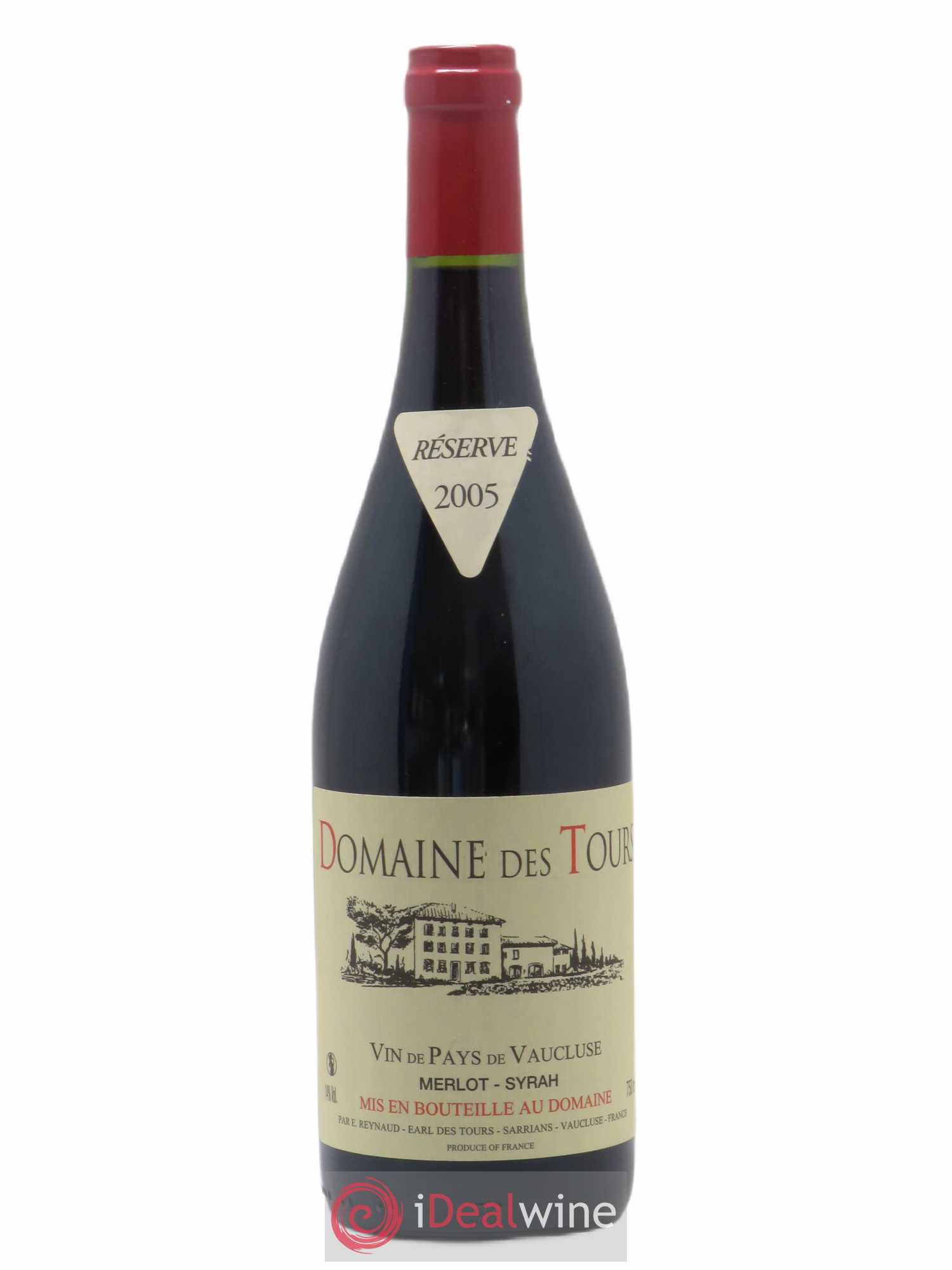 Vaucluse Domaine des Tours Merlot-Syrah Emmanuel Reynaud 2005 - Lot de 1 bouteille - 0