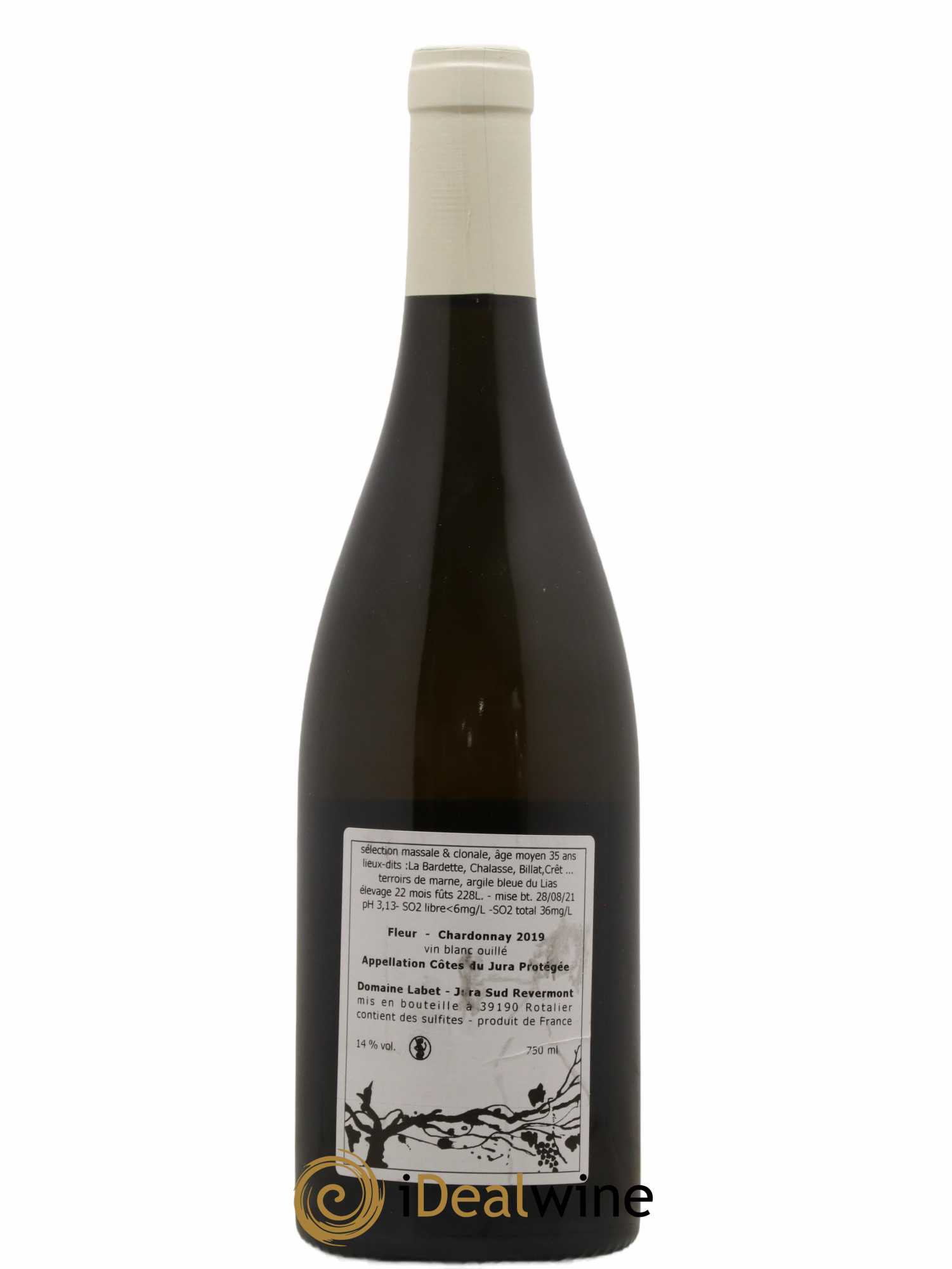Côtes du Jura Chardonnay Fleur Romain - Julien - Charline Labet 2019 - Lot de 1 bouteille - 1