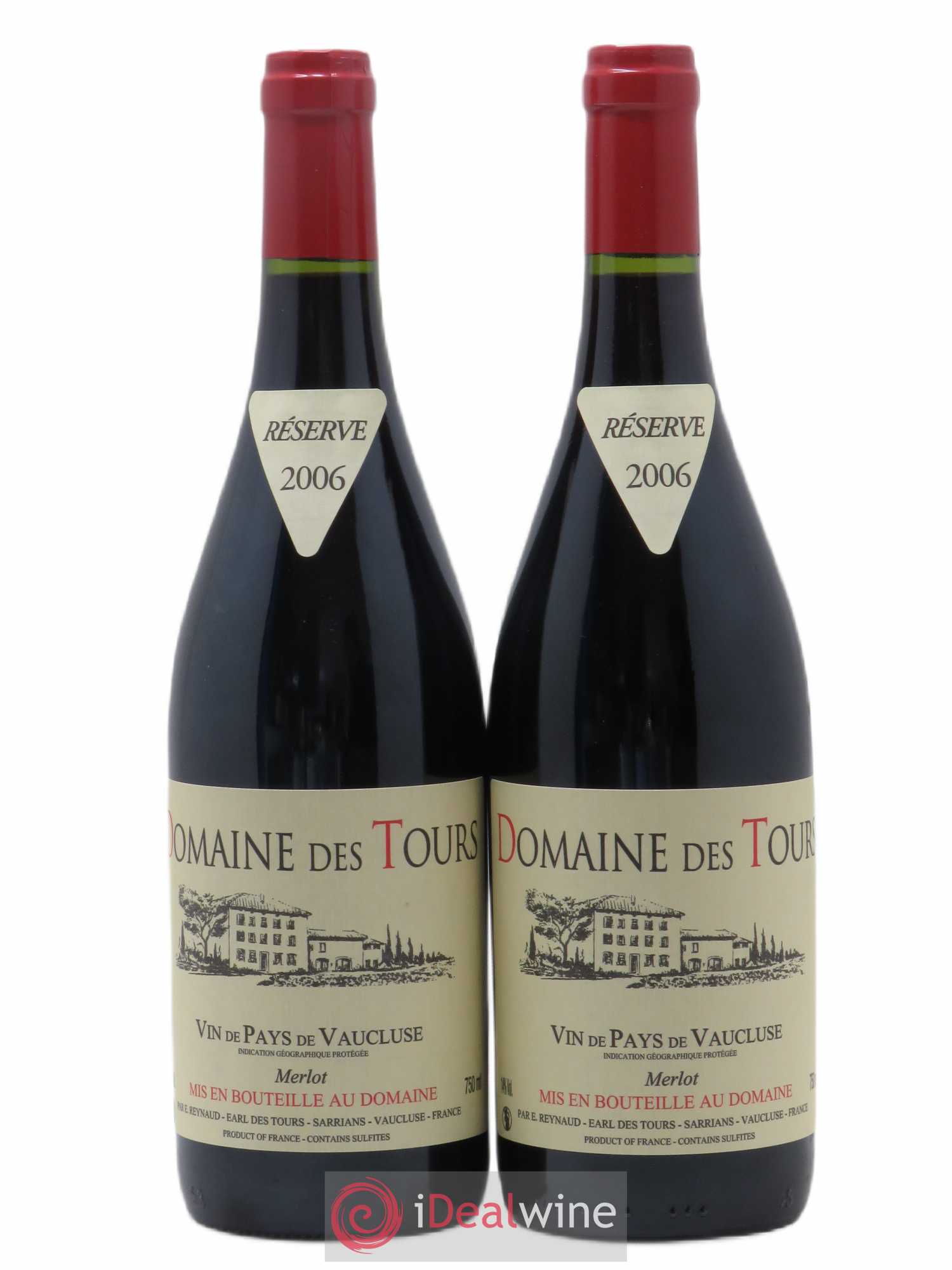 Vaucluse Domaine des Tours Merlot Emmanuel Reynaud 2006 - Lot de 2 bouteilles - 0