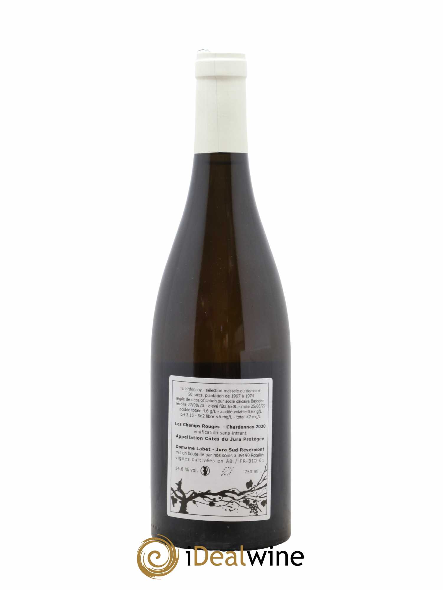 Côtes du Jura Chardonnay Les Champs Rouges Romain - Julien  - Charline Labet 2020 - Lot de 1 bouteille - 1