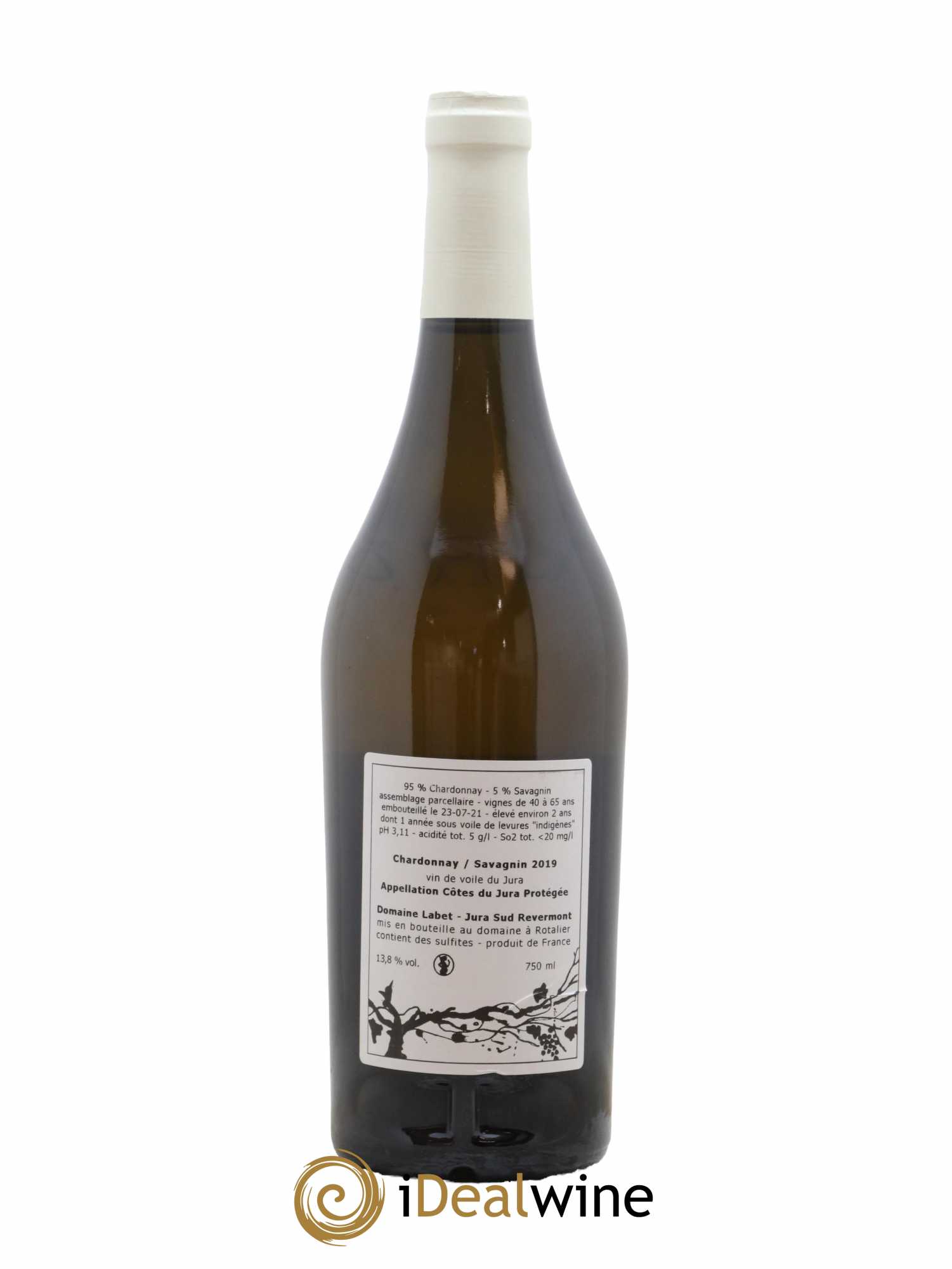 Côtes du Jura Vin de Voile Chardonnay-Savagnin cuvée de garde Romain - Julien - Charline Labet 2019 - Lot de 1 bouteille - 1