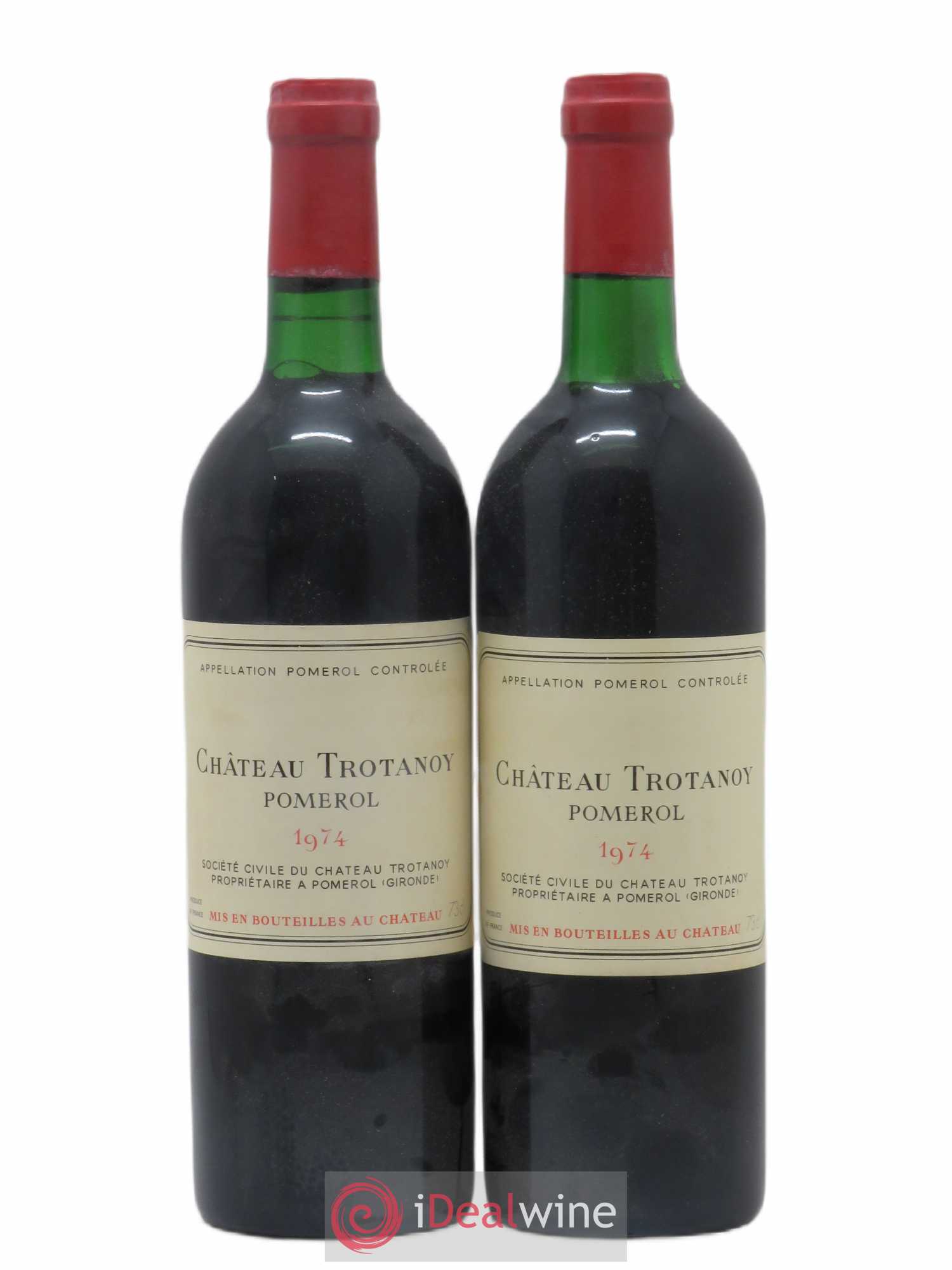 Château Trotanoy 1974 - Lot de 2 bouteilles - 0