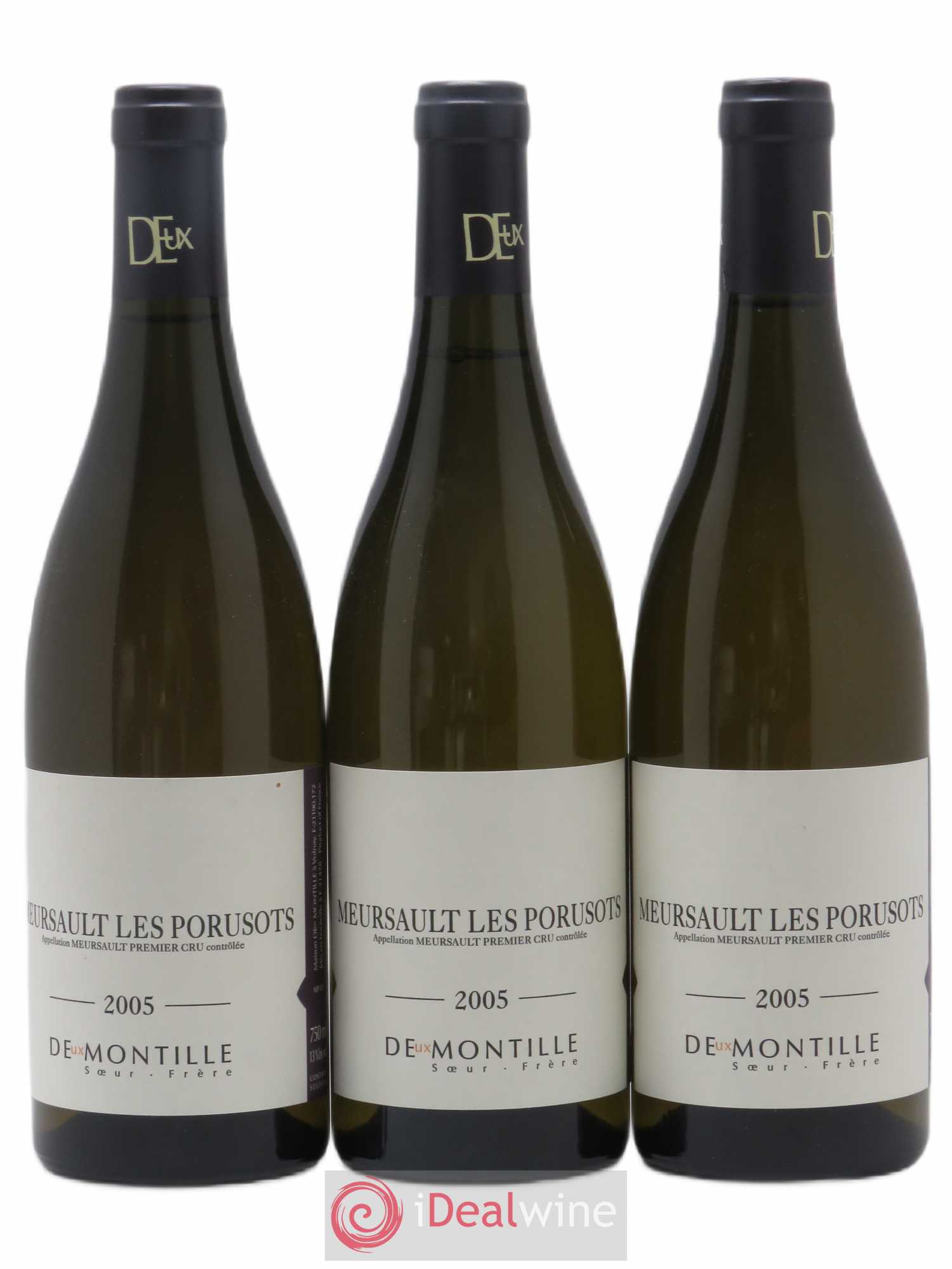 Meursault 1er Cru Les Porusots Deux Montille Soeur et Frère 2005 - Posten von 3 Flaschen - 0