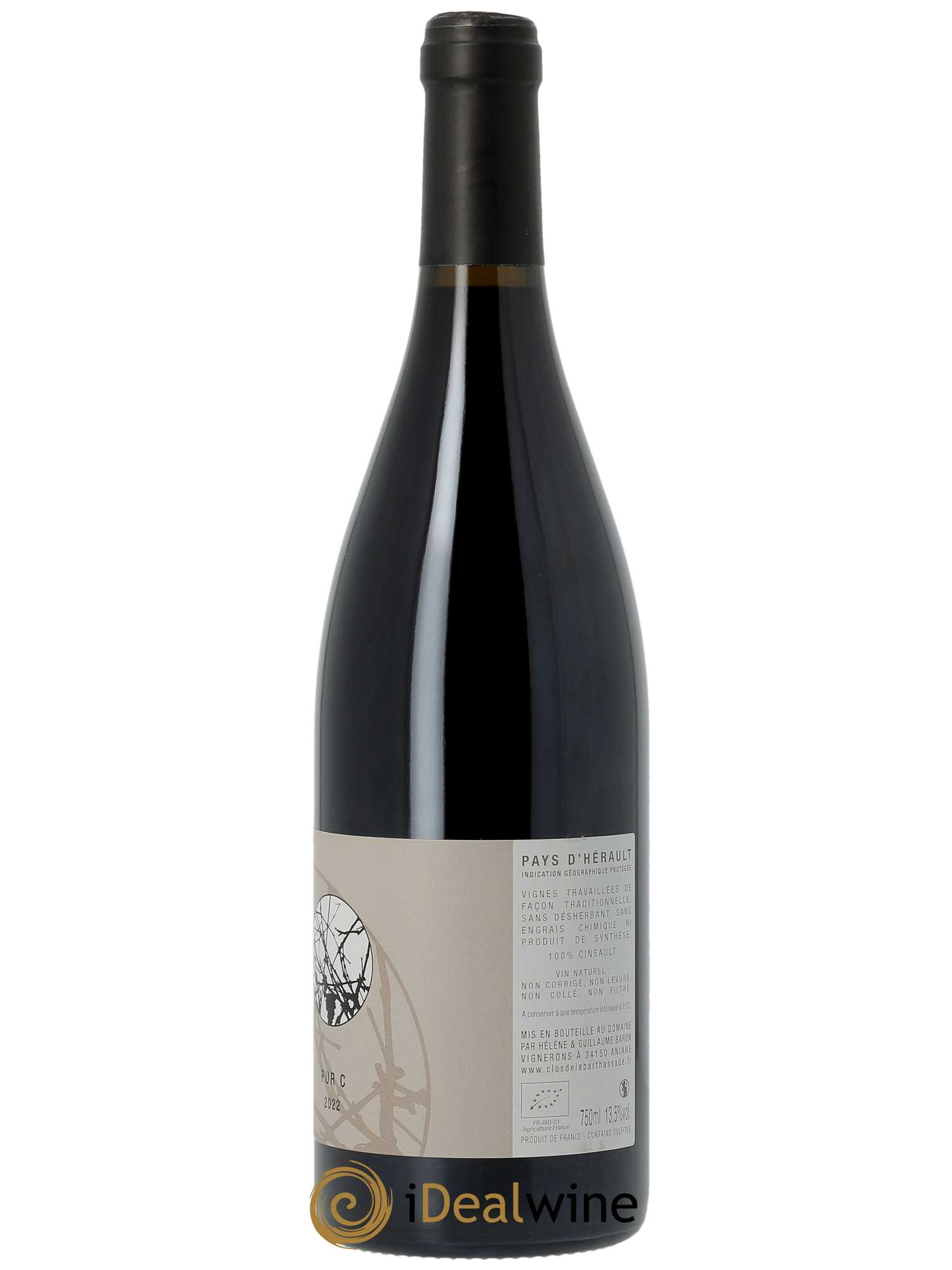 IGP Pays d'Hérault Pur C Le Clos de la Barthassade 2022 - Lot of 1 bottle - 1