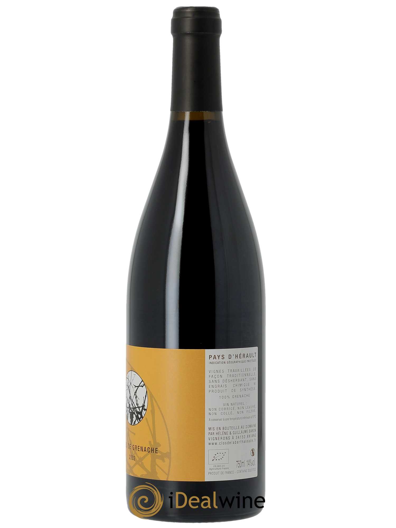 IGP Pays d'Hérault Billes de Grenache Le Clos de la Barthassade 2022 - Lot of 1 bottle - 1