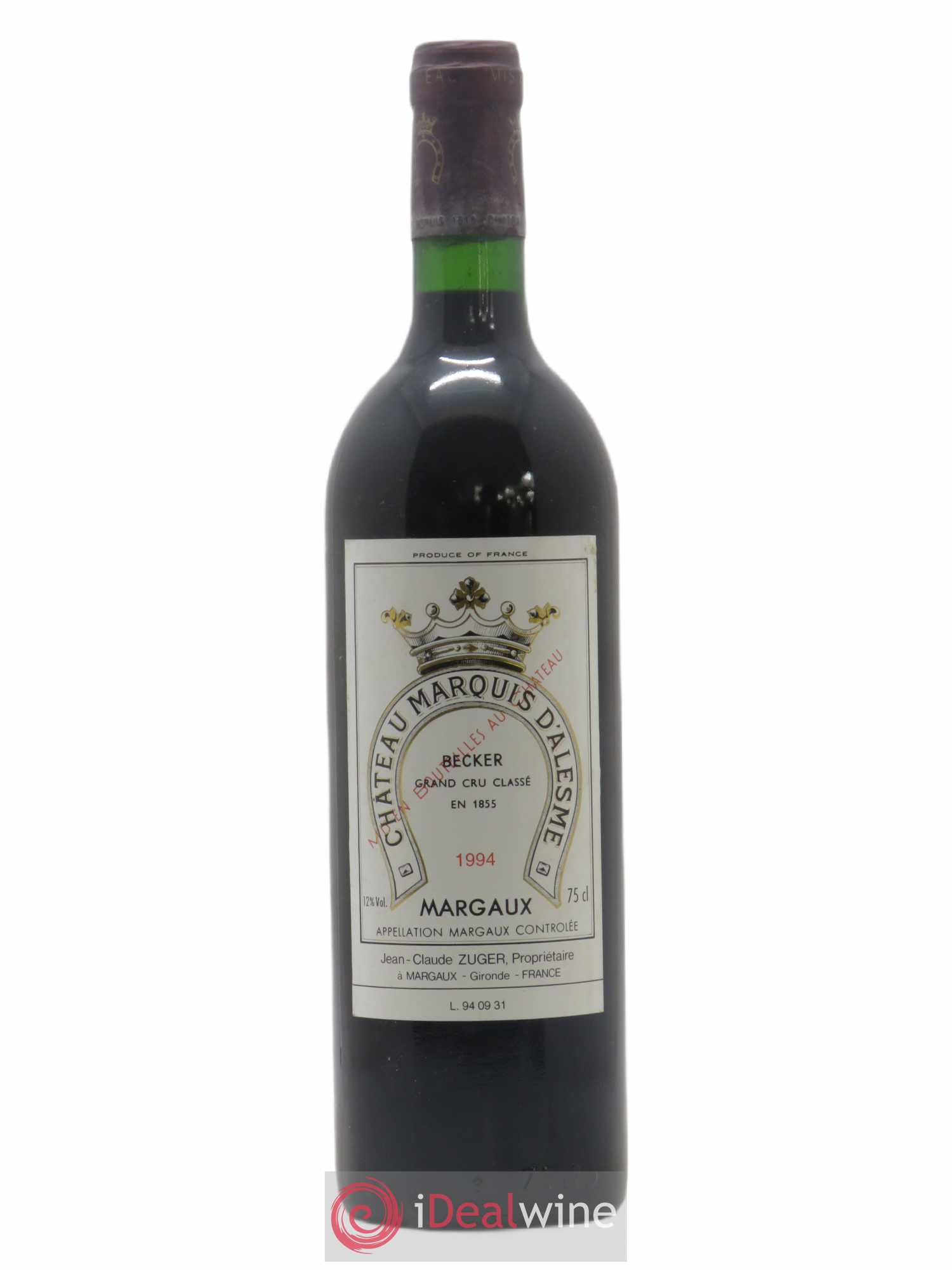 Château Marquis d'Alesme 1994 - Lot de 1 bouteille - 0