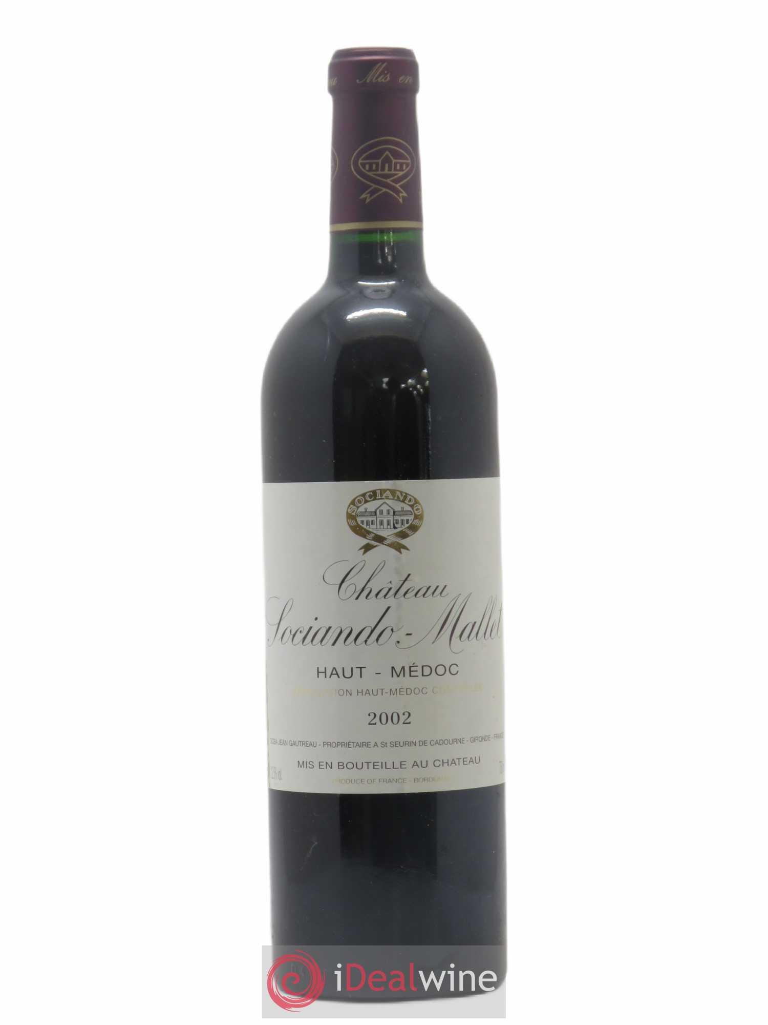 Château Sociando Mallet 2002 - Lot de 1 bouteille - 0