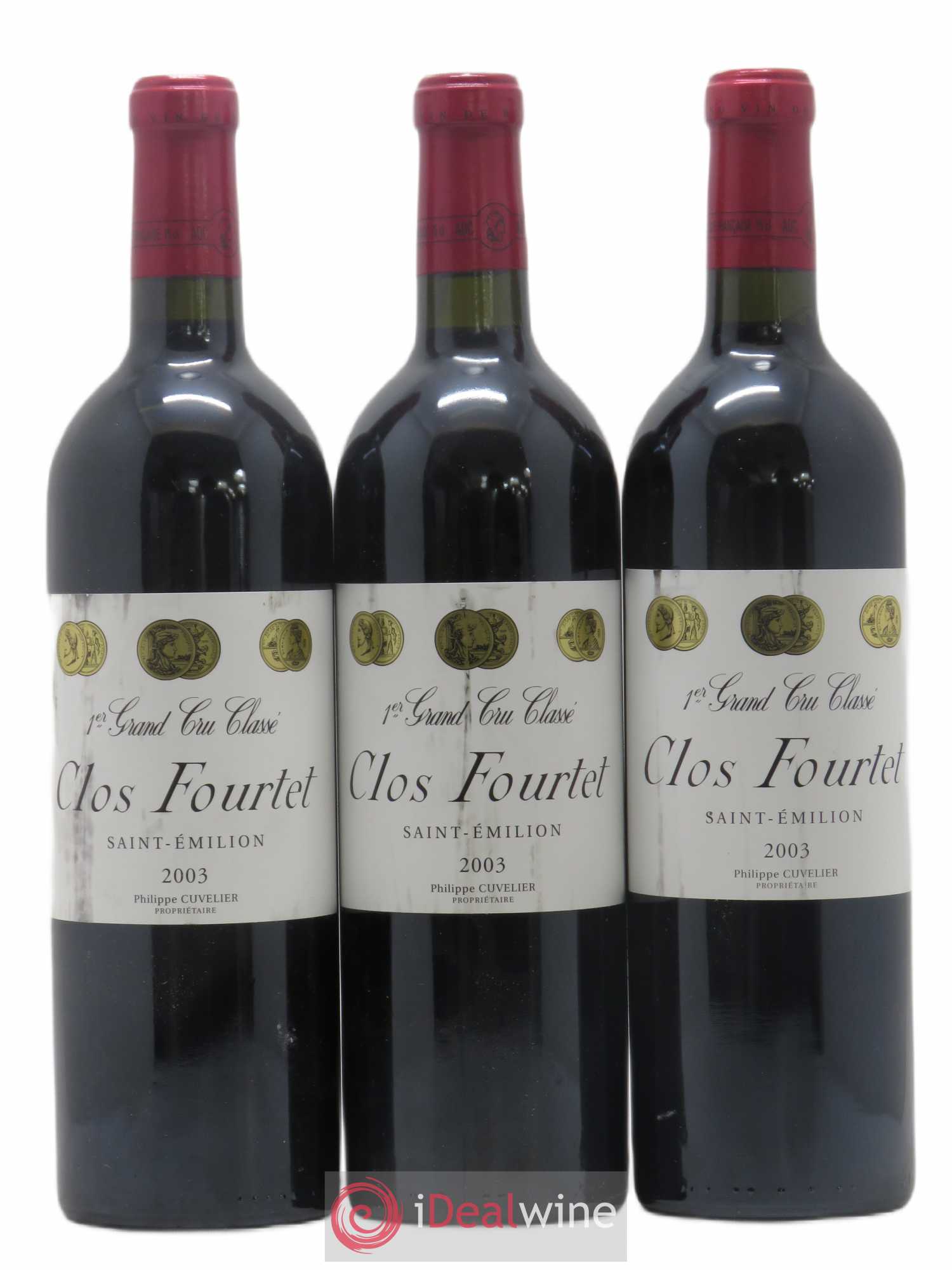 Clos Fourtet 1er Grand Cru Classé B 2003 - Lot de 3 bouteilles - 0
