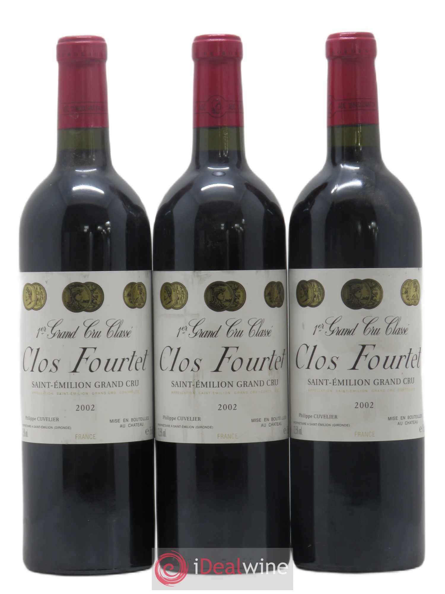 Clos Fourtet 1er Grand Cru Classé B 2002 - Lot de 3 bouteilles - 0