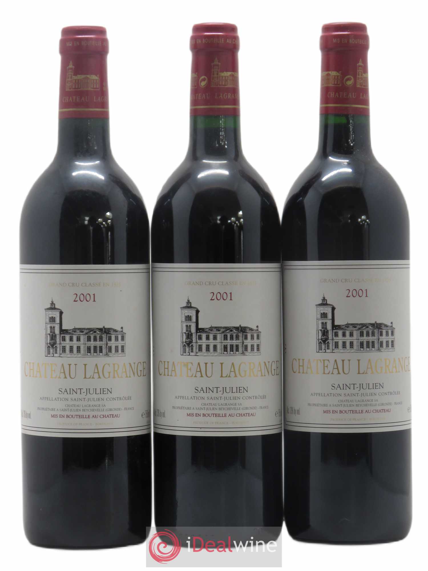 Château Lagrange 3ème Grand Cru Classé 2001 - Lot de 3 bouteilles - 0