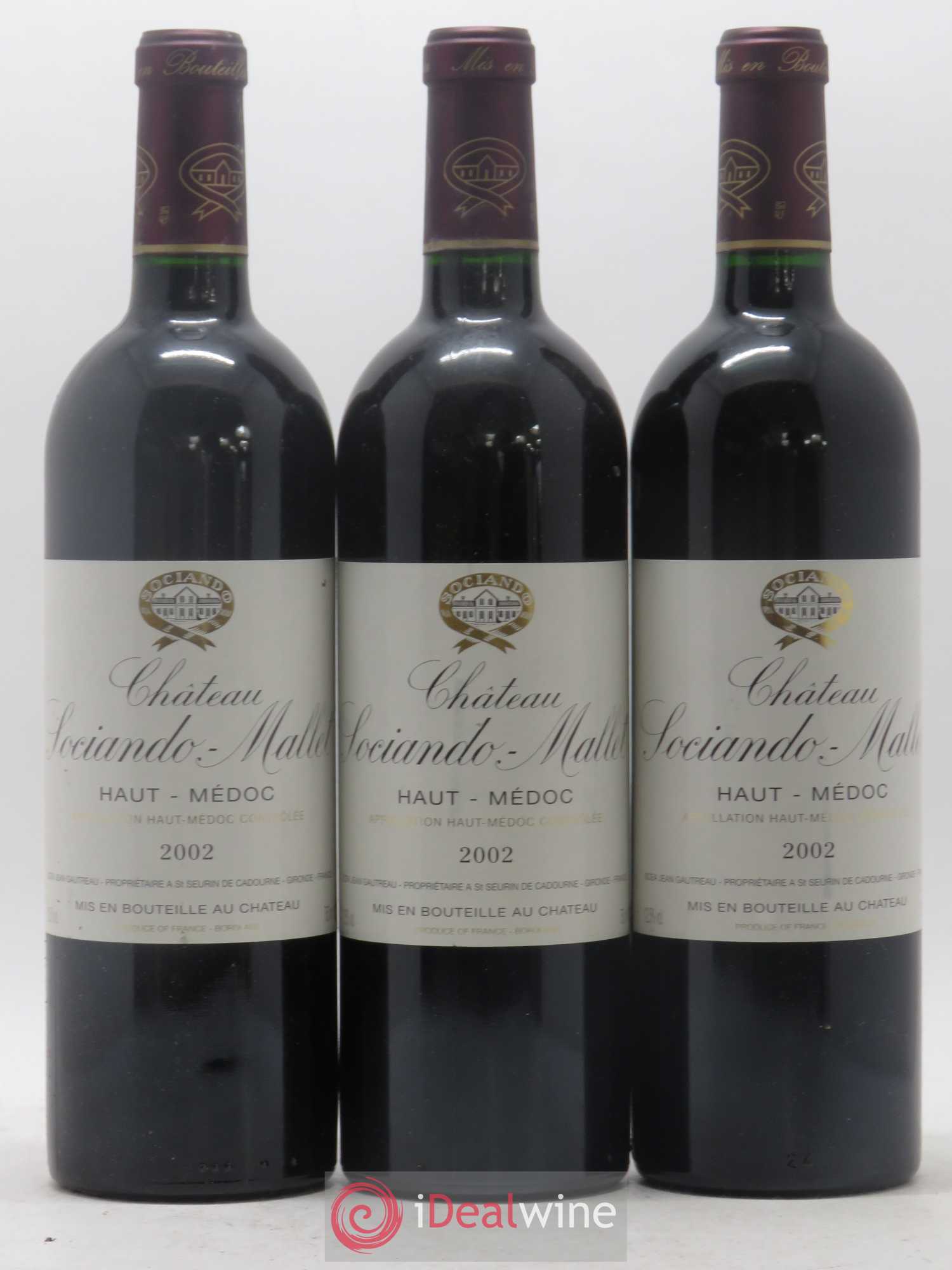 Château Sociando Mallet 2002 - Lot de 6 bouteilles - 1