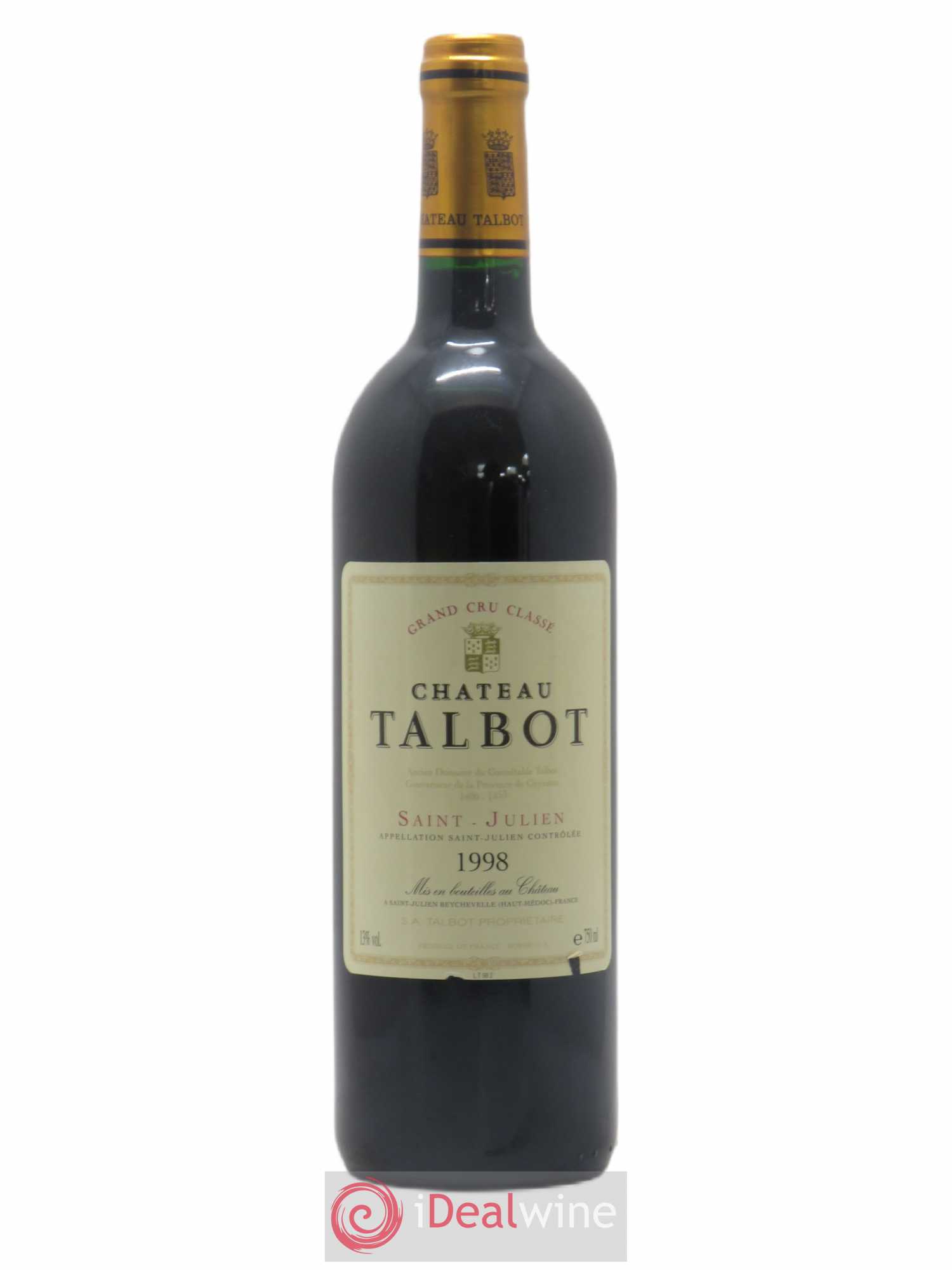 Château Talbot 4ème Grand Cru Classé 1998 - Lot de 1 bouteille - 0