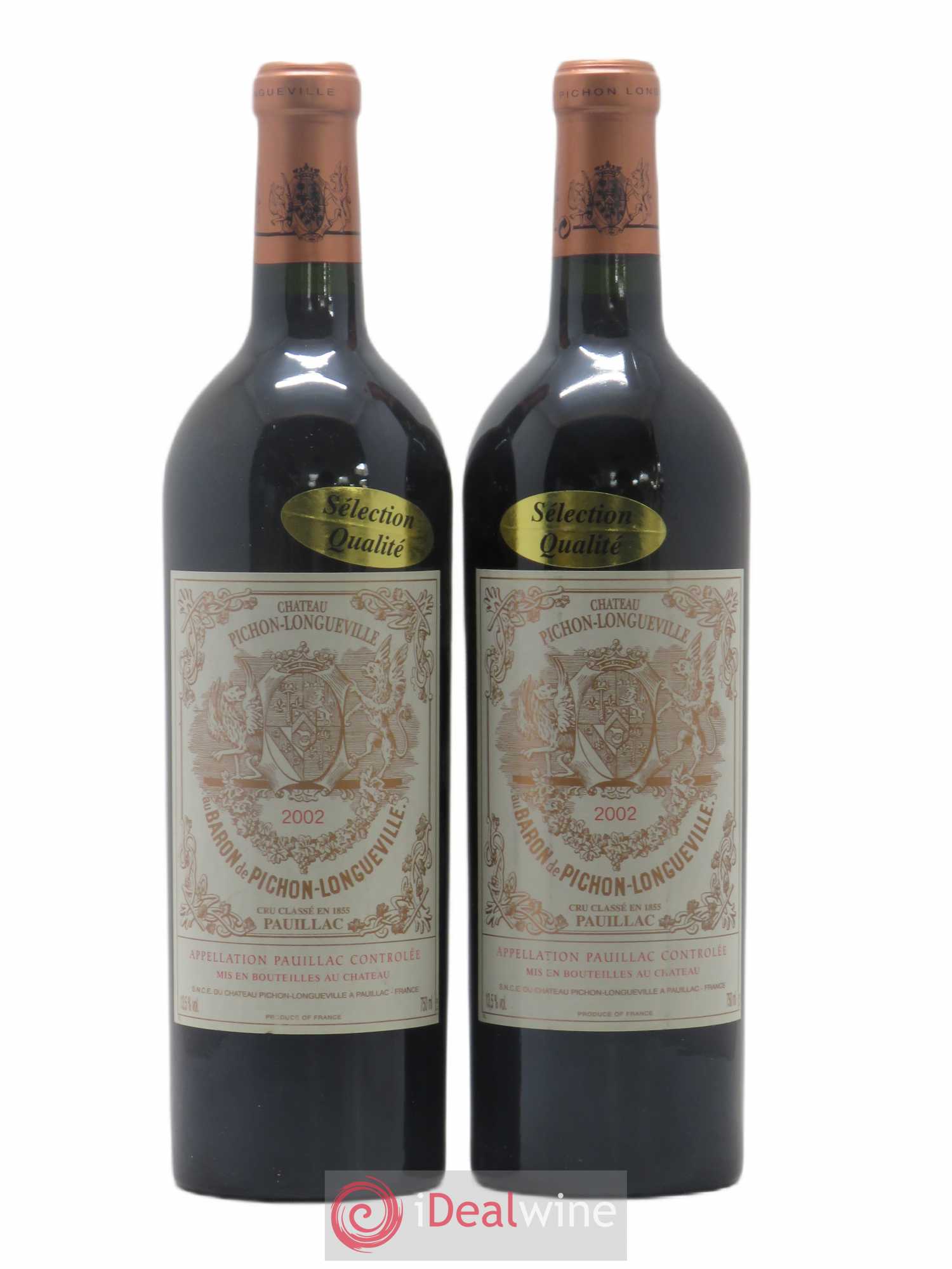 Pichon Longueville Baron 2ème Grand Cru Classé 2002 - Lot de 2 bouteilles - 0