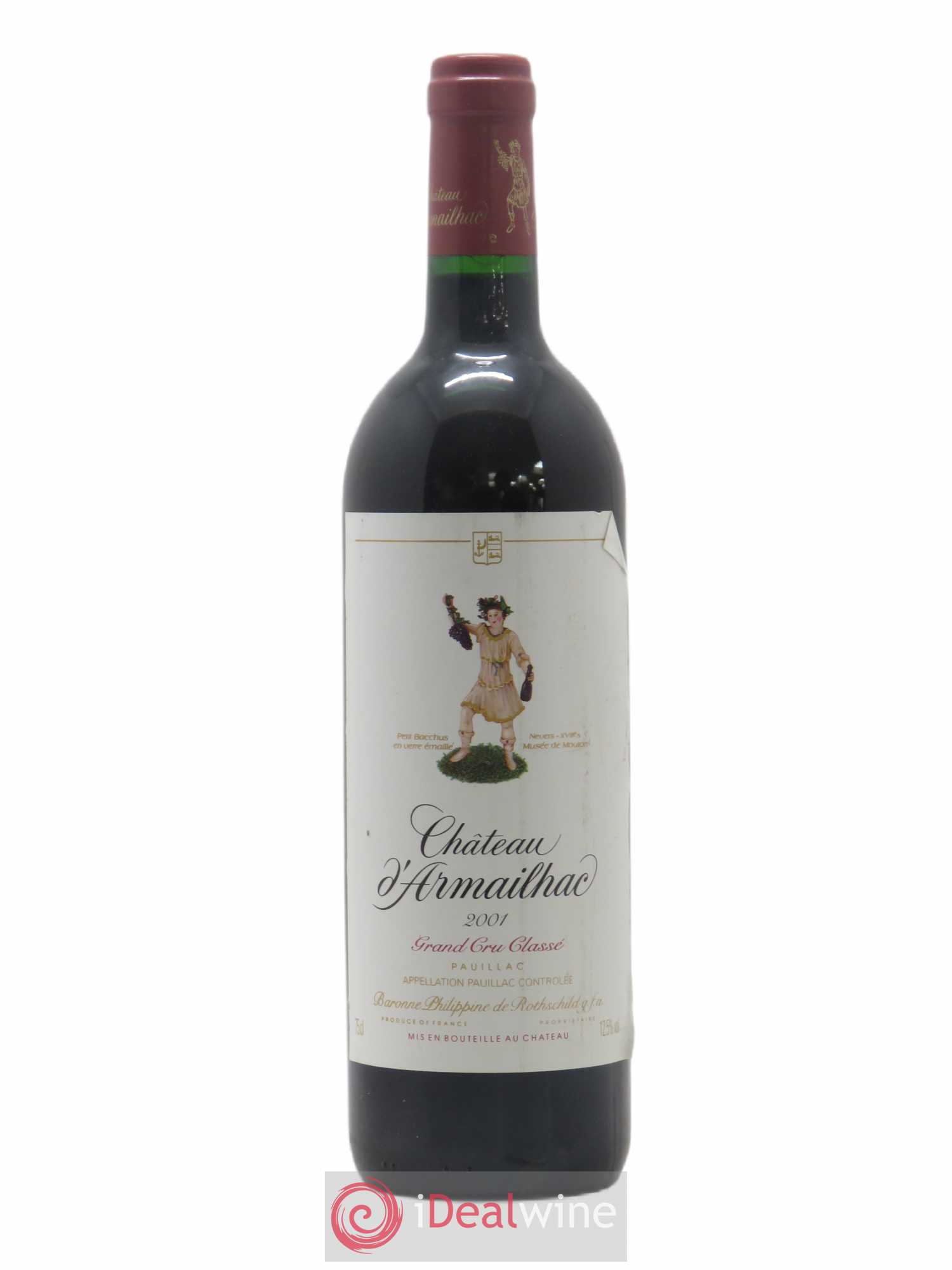 Château d' Armailhac - Mouton Baron(ne) Philippe 5ème Grand Cru Classé 2001 - Lot de 1 bouteille - 0