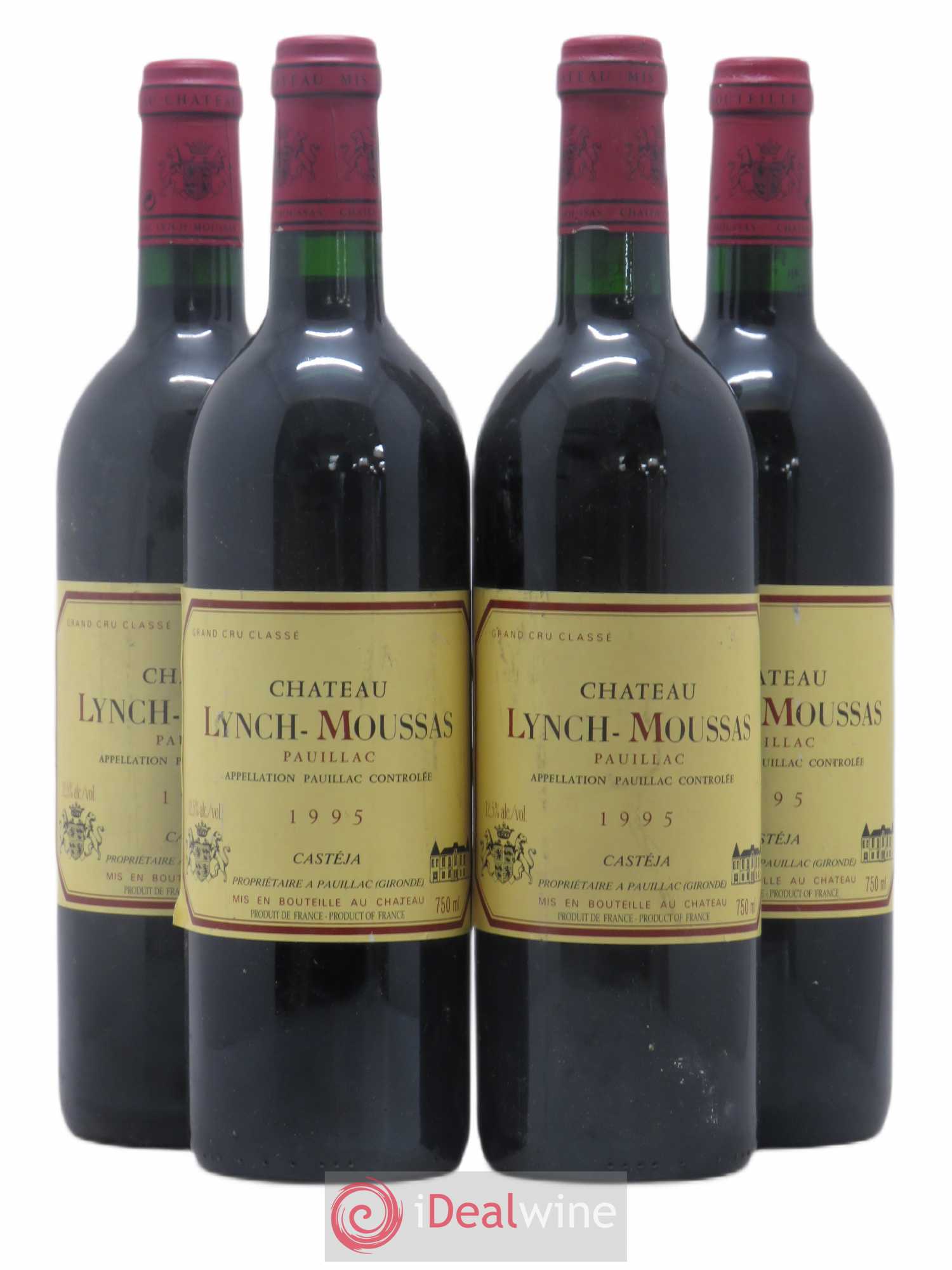 Château Lynch Moussas 5ème Grand Cru Classé 1995 - Lot de 4 bouteilles - 0