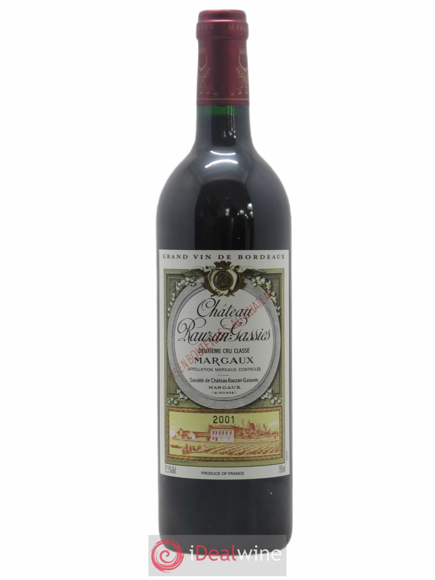 Château Rauzan-Gassies 2ème Grand Cru Classé 2001 - Lot de 1 bouteille - 0