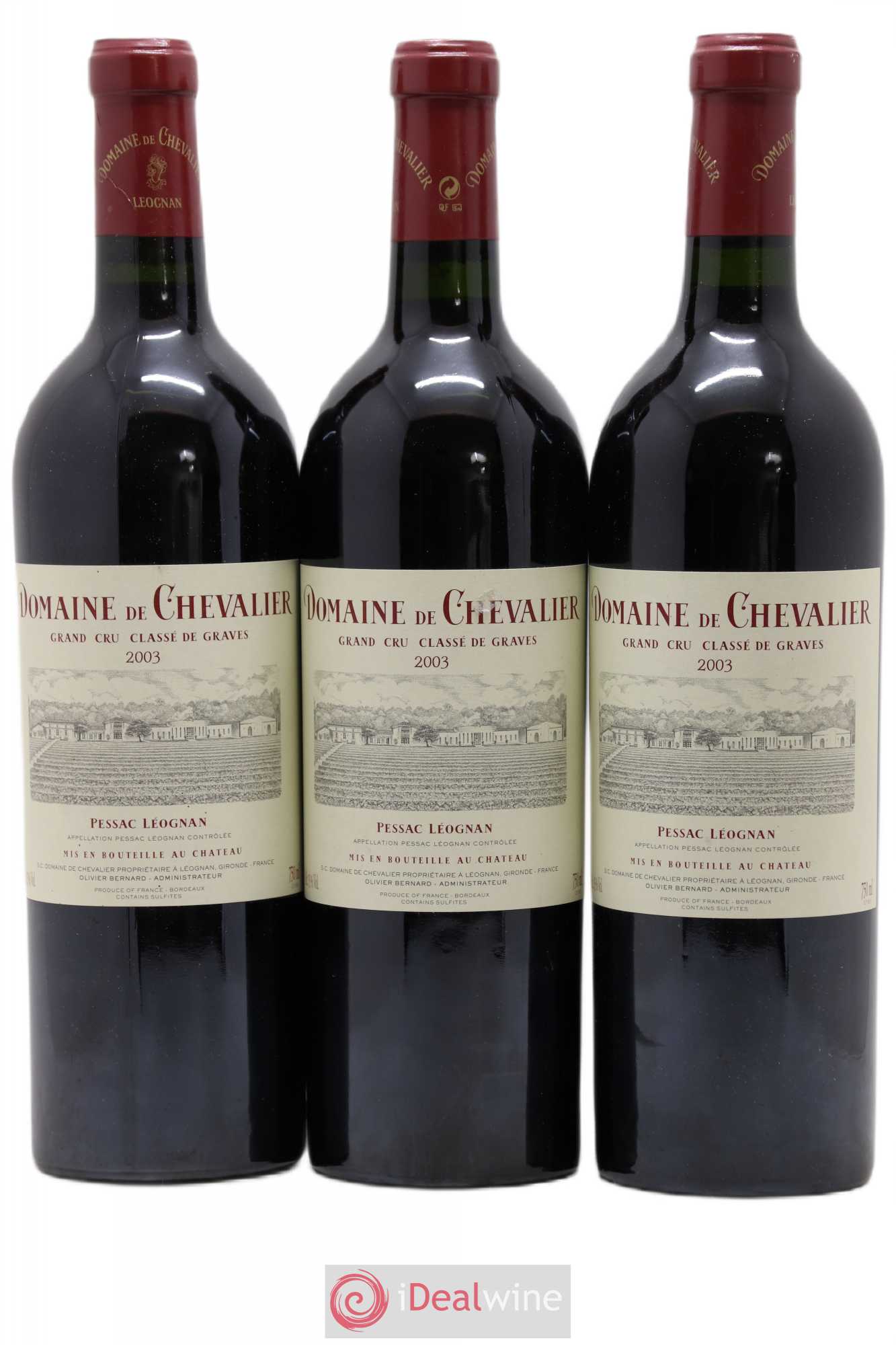 Domaine de Chevalier Cru Classé de Graves 2003 - Lot de 3 bouteilles - 0