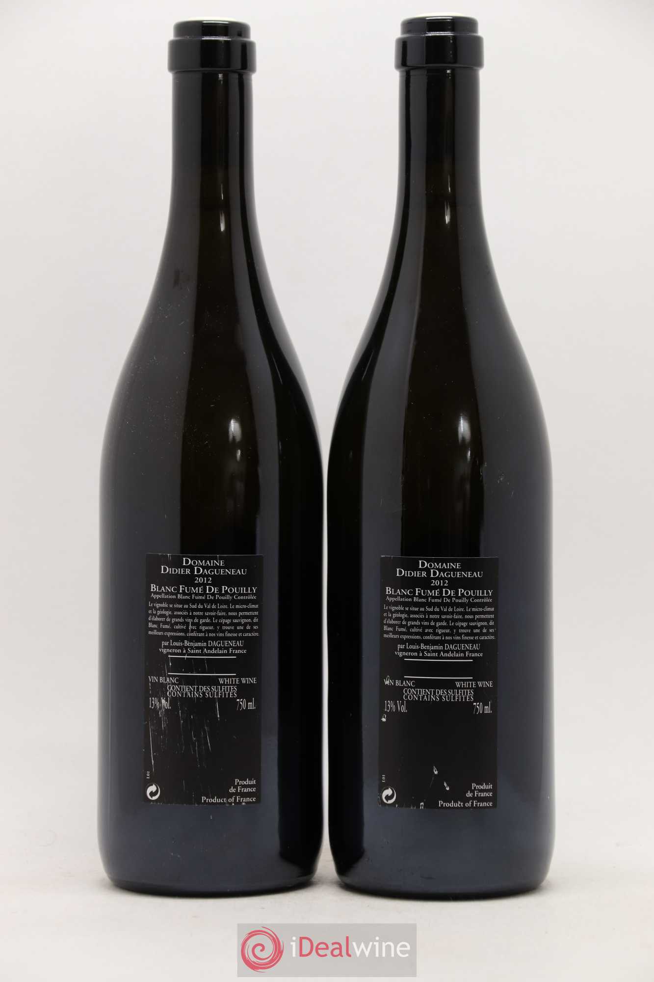 Vin de France (anciennement Pouilly-Fumé) Silex Dagueneau (Domaine Didier - Louis-Benjamin) 2012 - Lot de 2 bouteilles - 1