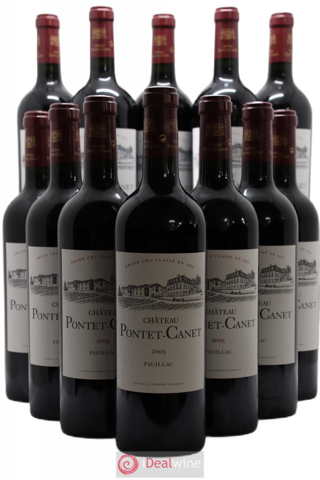 Château Pontet Canet 5ème Grand Cru Classé 2005 - Lot de 12 bouteilles - 0