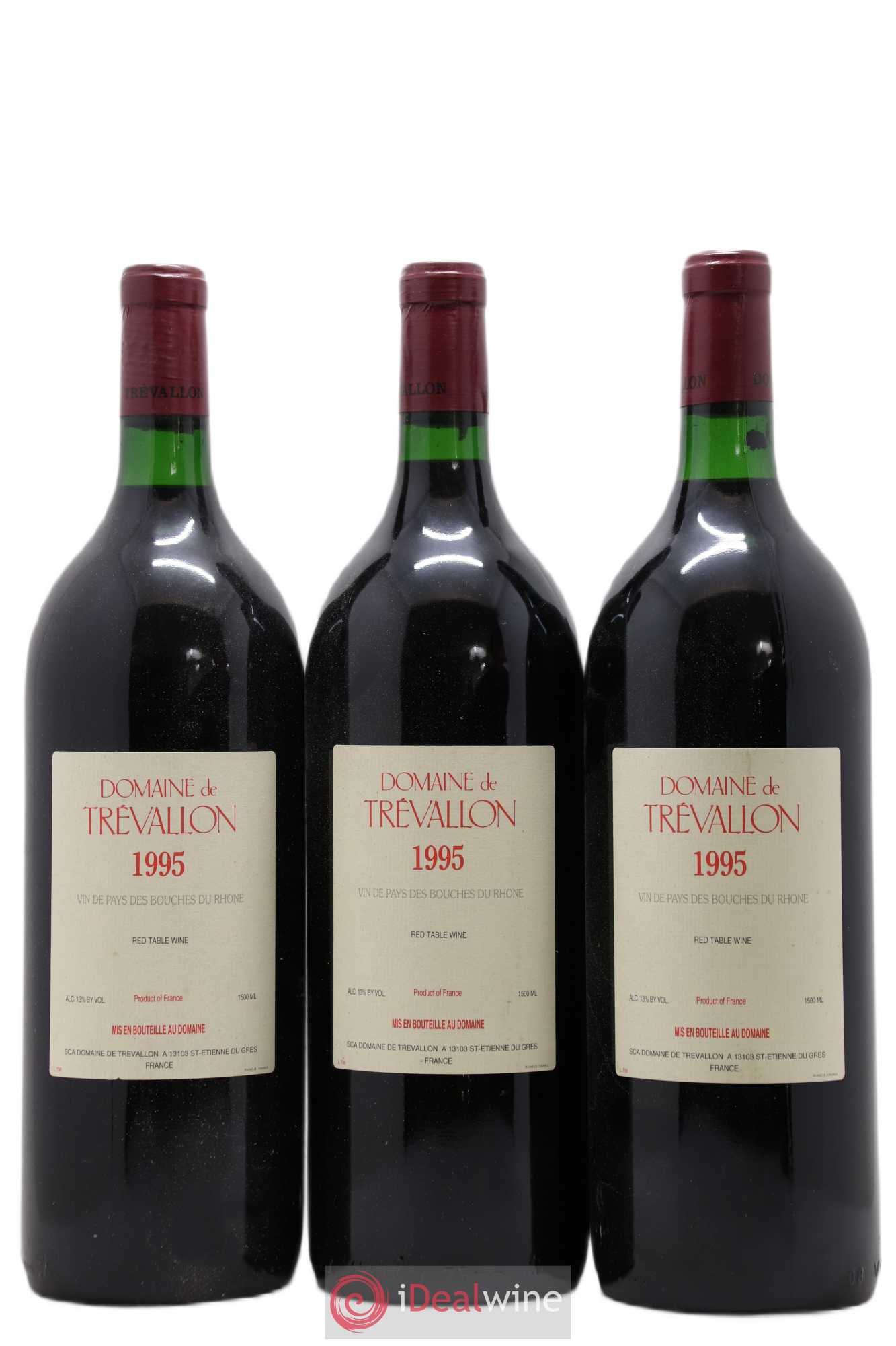 VDP Bouches du Rhône Trévallon (Domaine de) Eloi Dürrbach 1995 - Lot de 3 magnums - 0