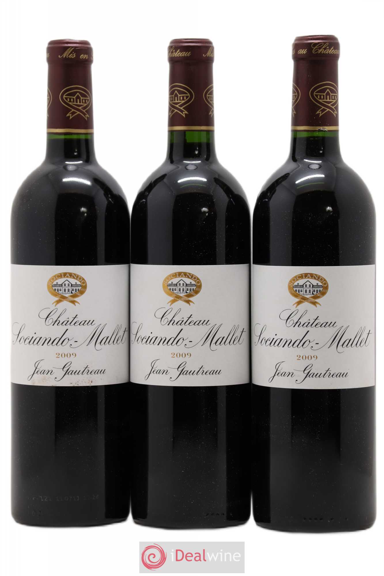 Château Sociando Mallet 2009 - Lot de 3 bouteilles - 0
