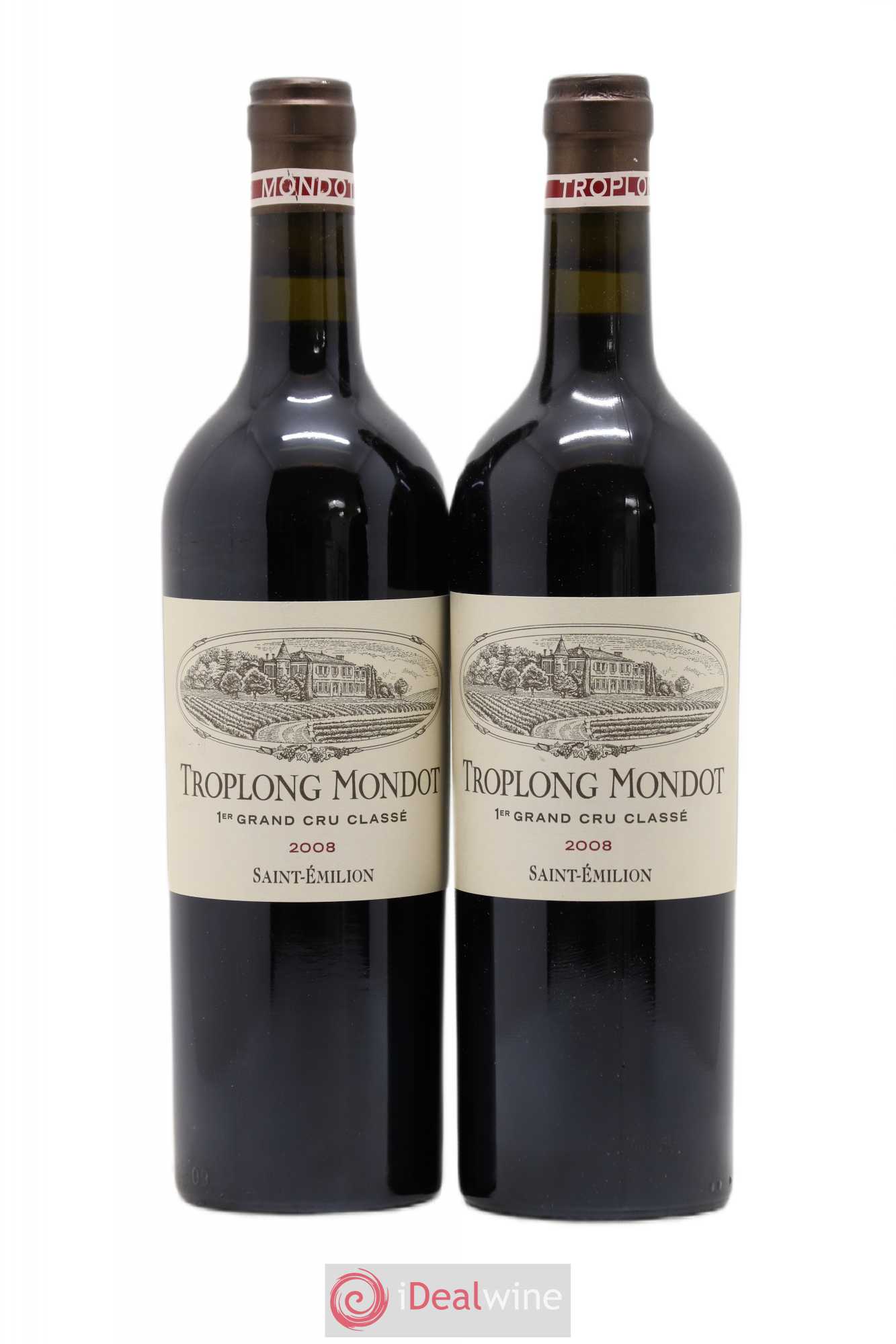 Château Troplong Mondot 1er Grand Cru Classé B 2008 - Lot de 2 bouteilles - 0