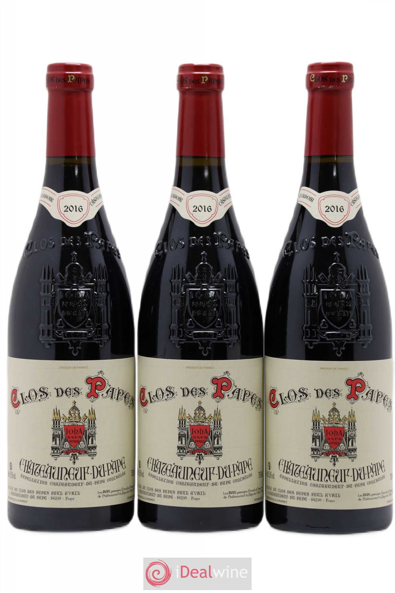 Châteauneuf-du-Pape Clos des Papes - Paul Avril 2016 - Lot de 3 bouteilles - 0