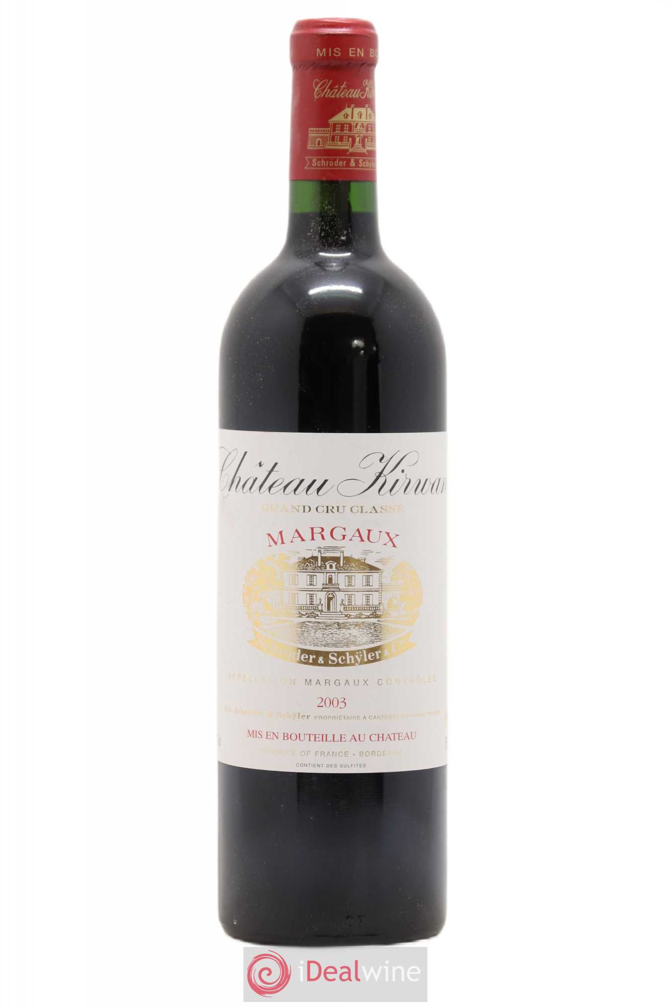Château Kirwan 3ème Grand Cru Classé 2003 - Lot de 1 bouteille - 0