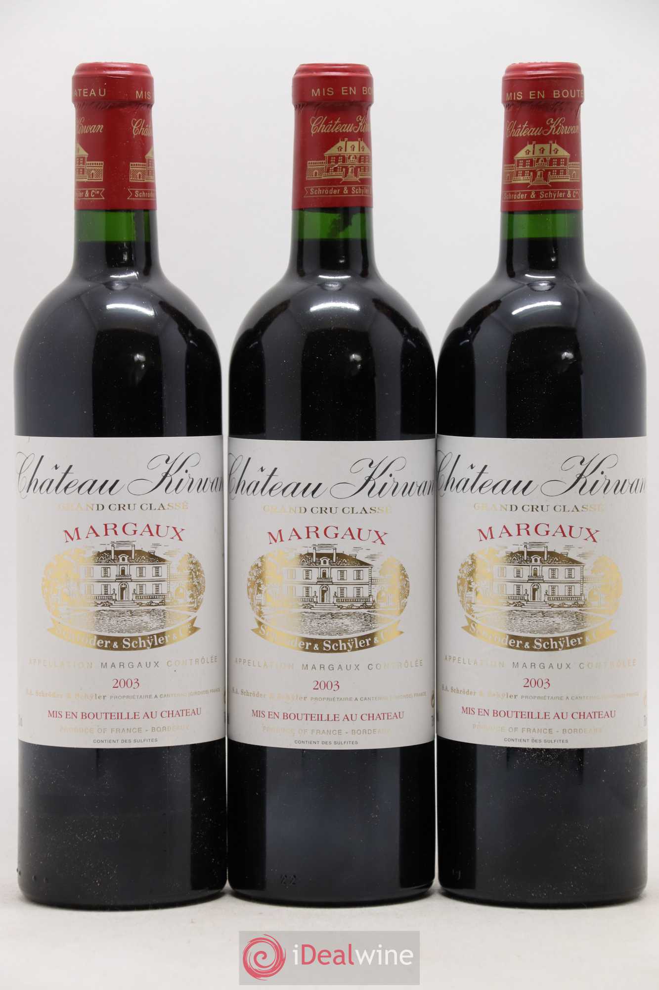 Château Kirwan 3ème Grand Cru Classé 2003 - Lot de 6 bouteilles - 1